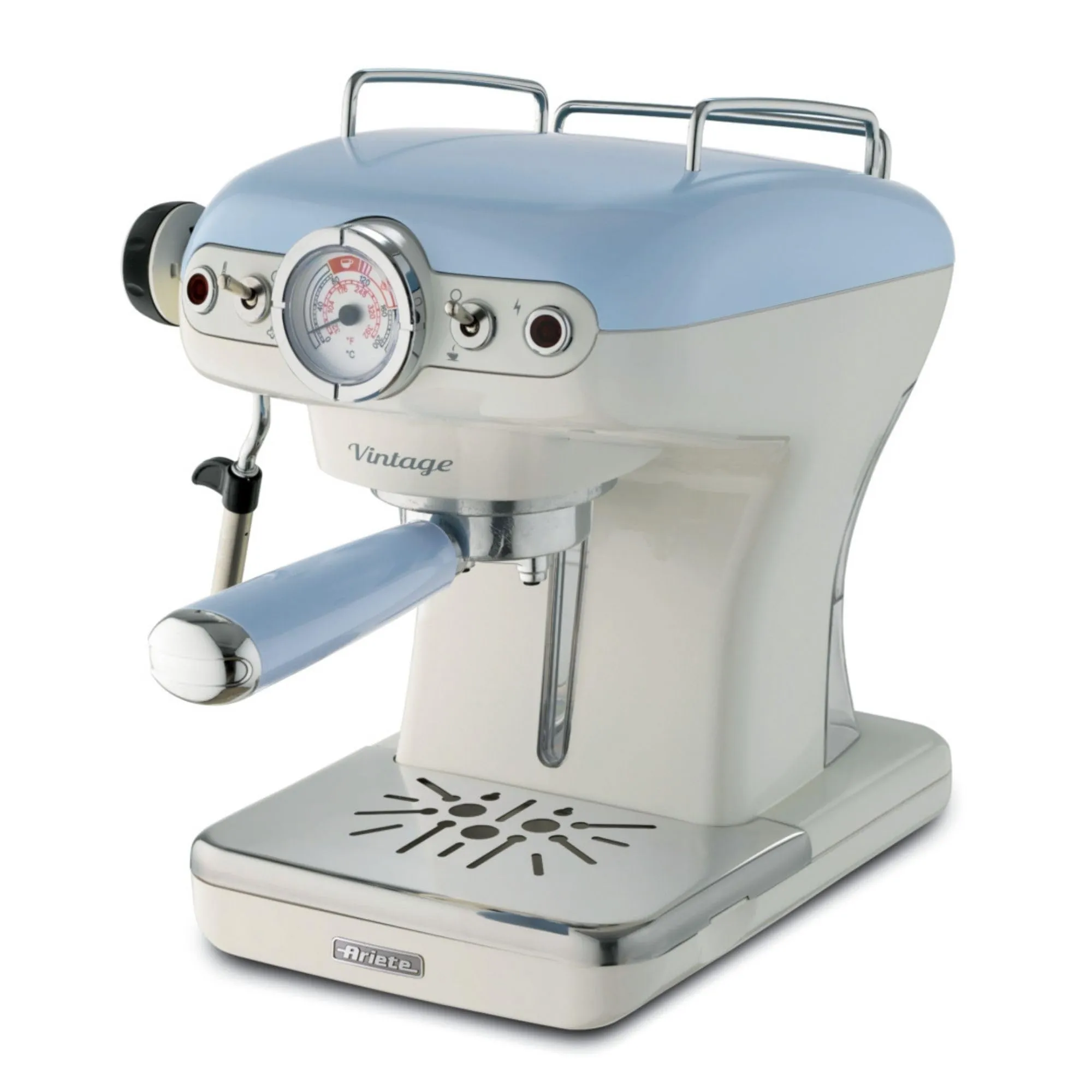 Ariete Caffè Espresso Vintage 1389, Macchina per Caffè Espresso per Polvere o Cialda ESE, 15 Bar, 850W, Celeste - immagine 1