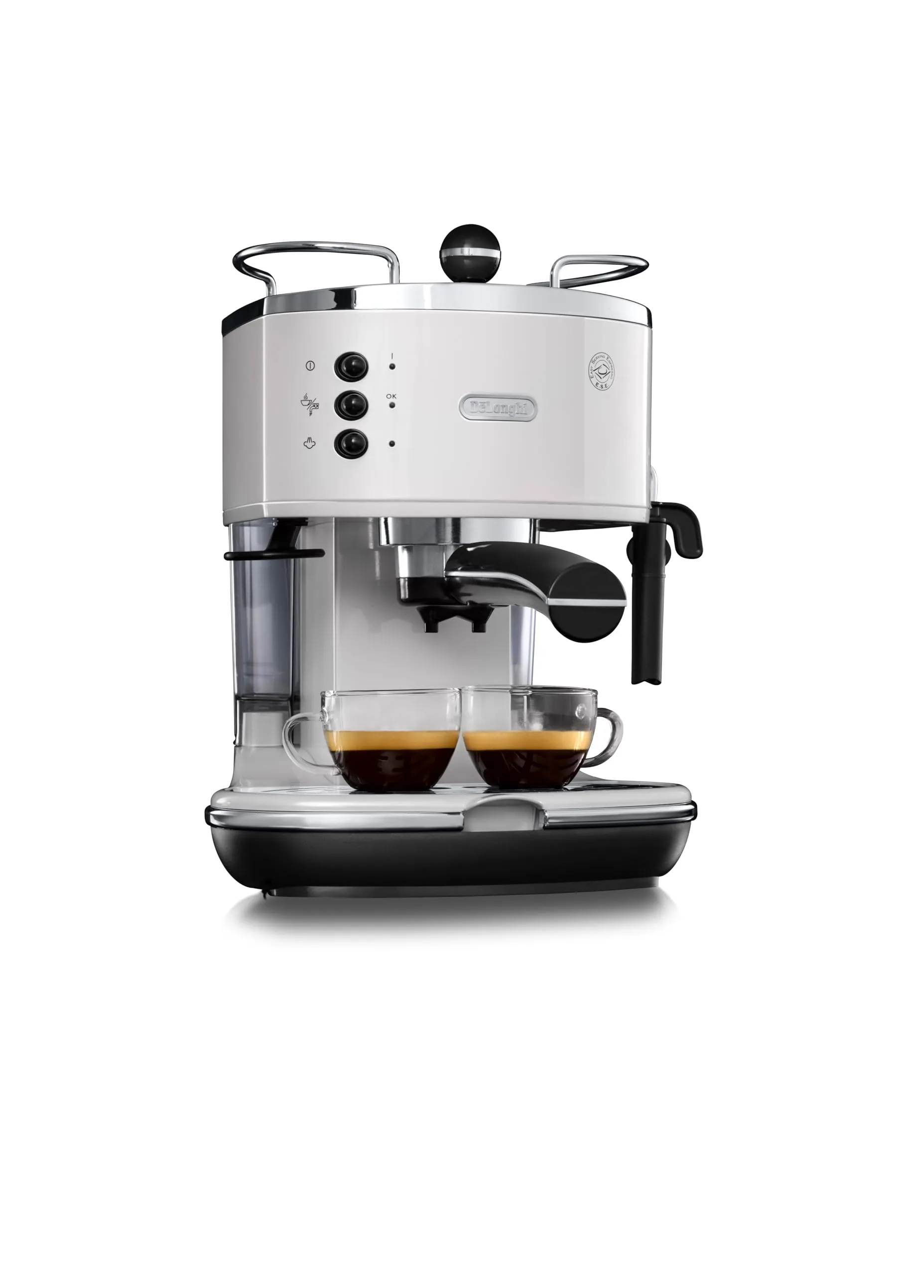 De'Longhi ICONA ECO311.W Macchina da Caffè Espresso e Cappuccino, Polvere e Cialde E.S.E., Bianco - immagine 4