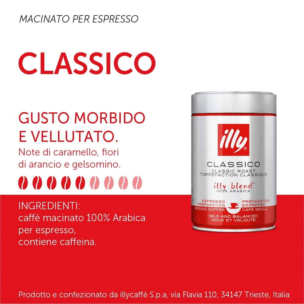 illy Caffè macinato per espresso Tostato Classico, Barattolo da 250g - immagine 4