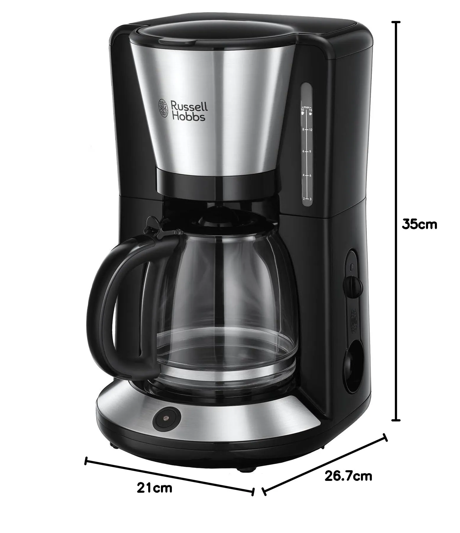Russell Hobbs Adventure 24010-56 Macchina da Caffè Americano Programmabile, 1000 W, Caraffa in Vetro 12 Tazze - immagine 2
