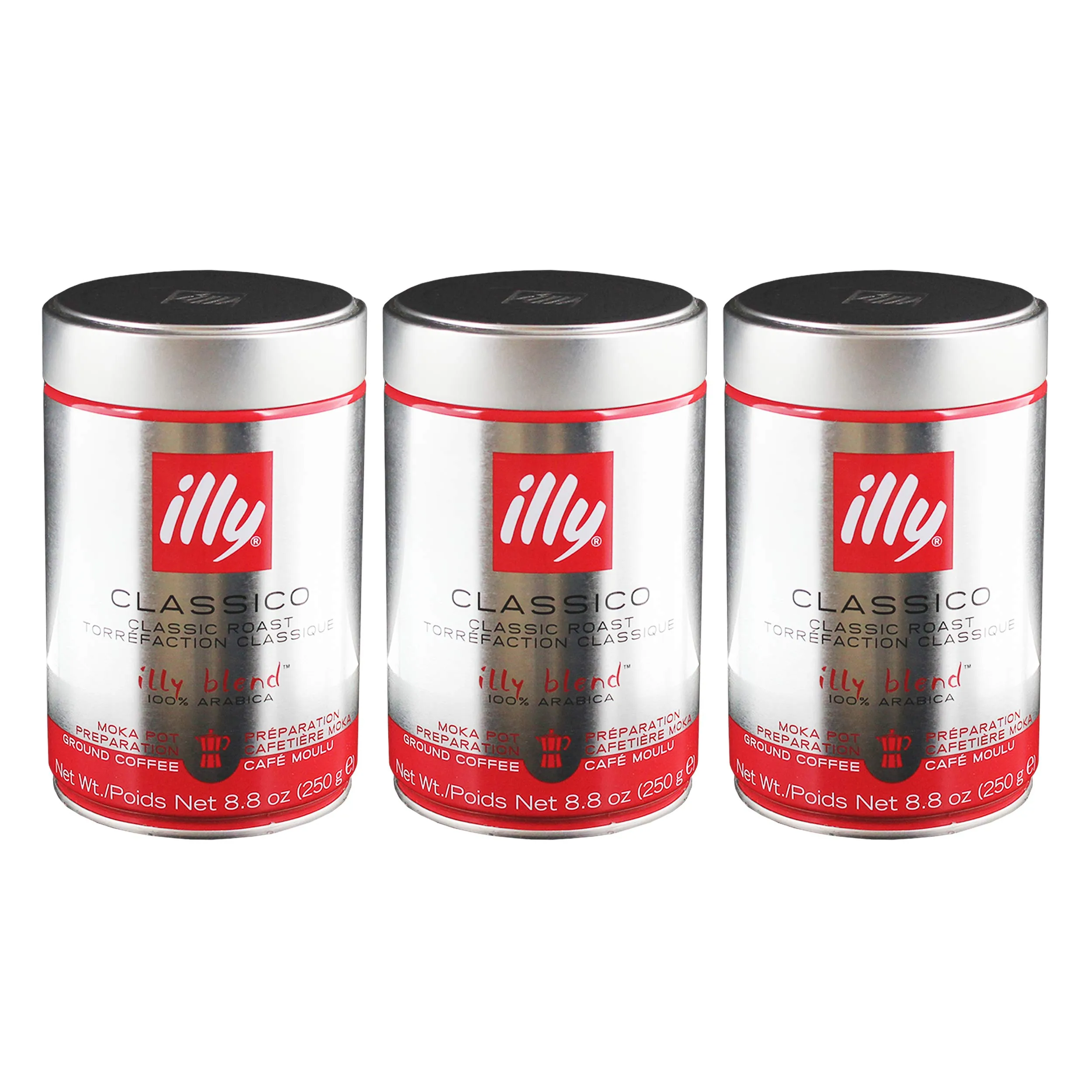 Illy Moka Caffè Arabica 100%, Tostatura Normale, 3 x 250 g - immagine 1