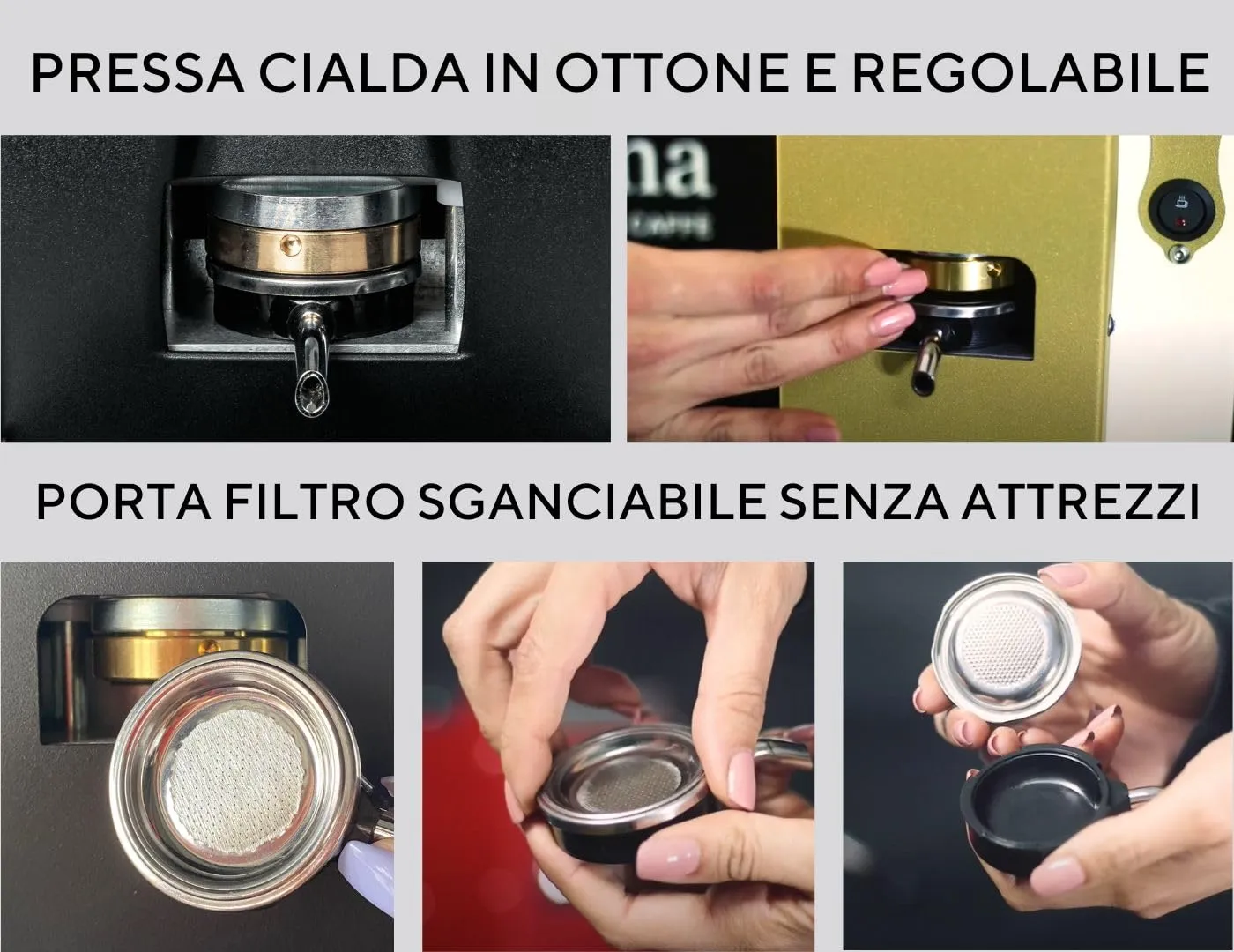 Aroma Plus+ Macchina caffè espresso cialde ESE 44 mm, Tortora - immagine 4