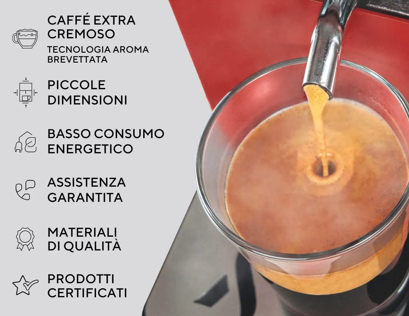 Aroma Plus+ Macchina caffè espresso cialde ESE 44 mm, Tortora - immagine 6