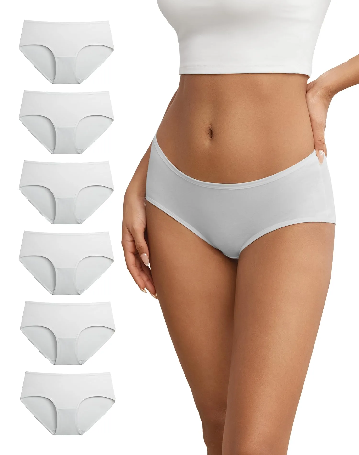 INNERSY Slip Donna in Cotone Traspirante, Bianco, Pacco da 6 (M-EU 40) - immagine 1