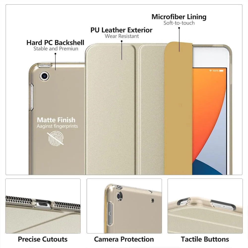 MoKo Cover for iPad 9th/8th/7th Gen (2019-2021), Oro Champagne - immagine 4