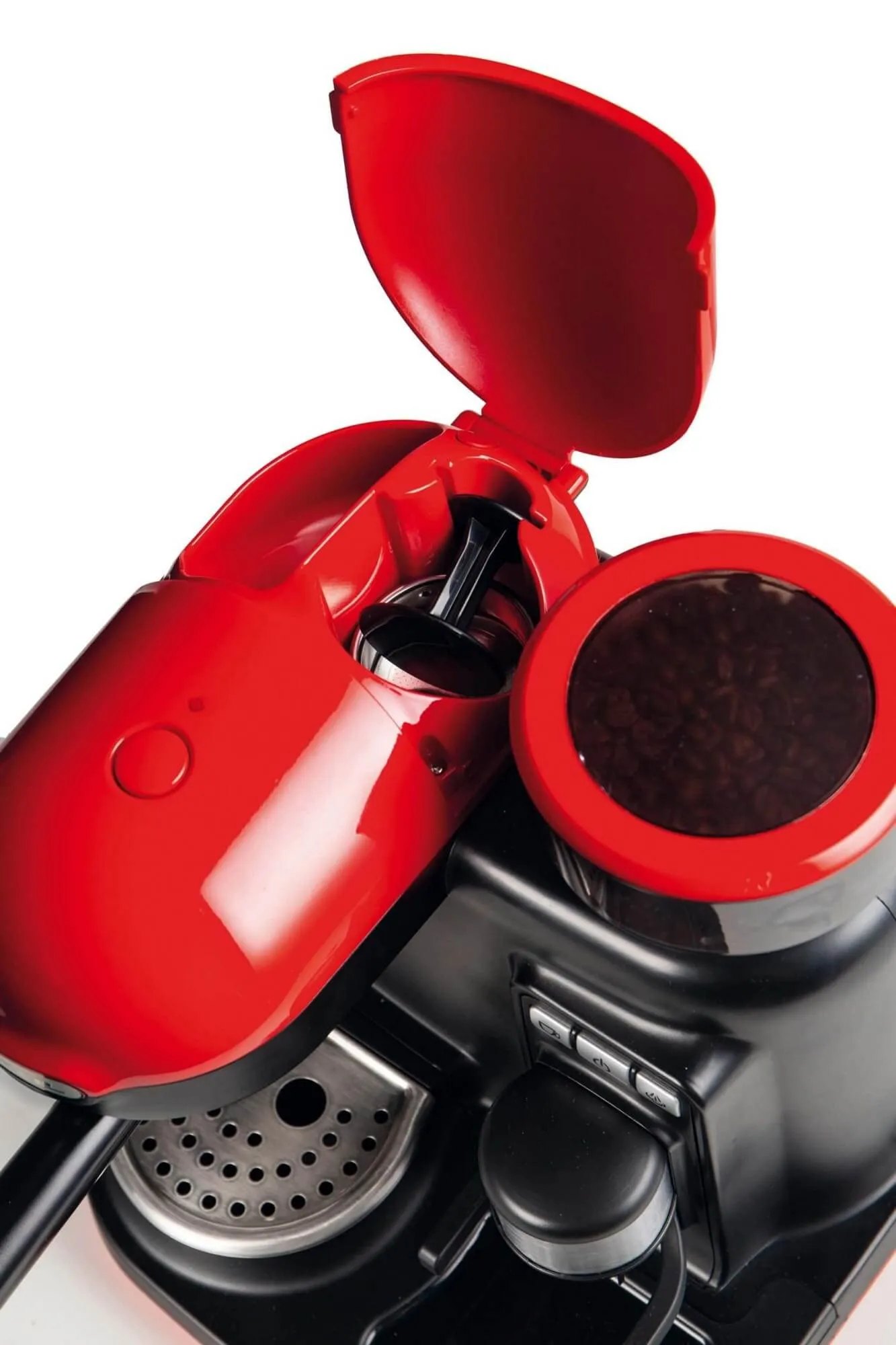Ariete 1318 Macchina da Caffè con Macinacaffè, Montalatte, 15 bar, 1080 Watt, 0,8 Litri, Rosso - immagine 2