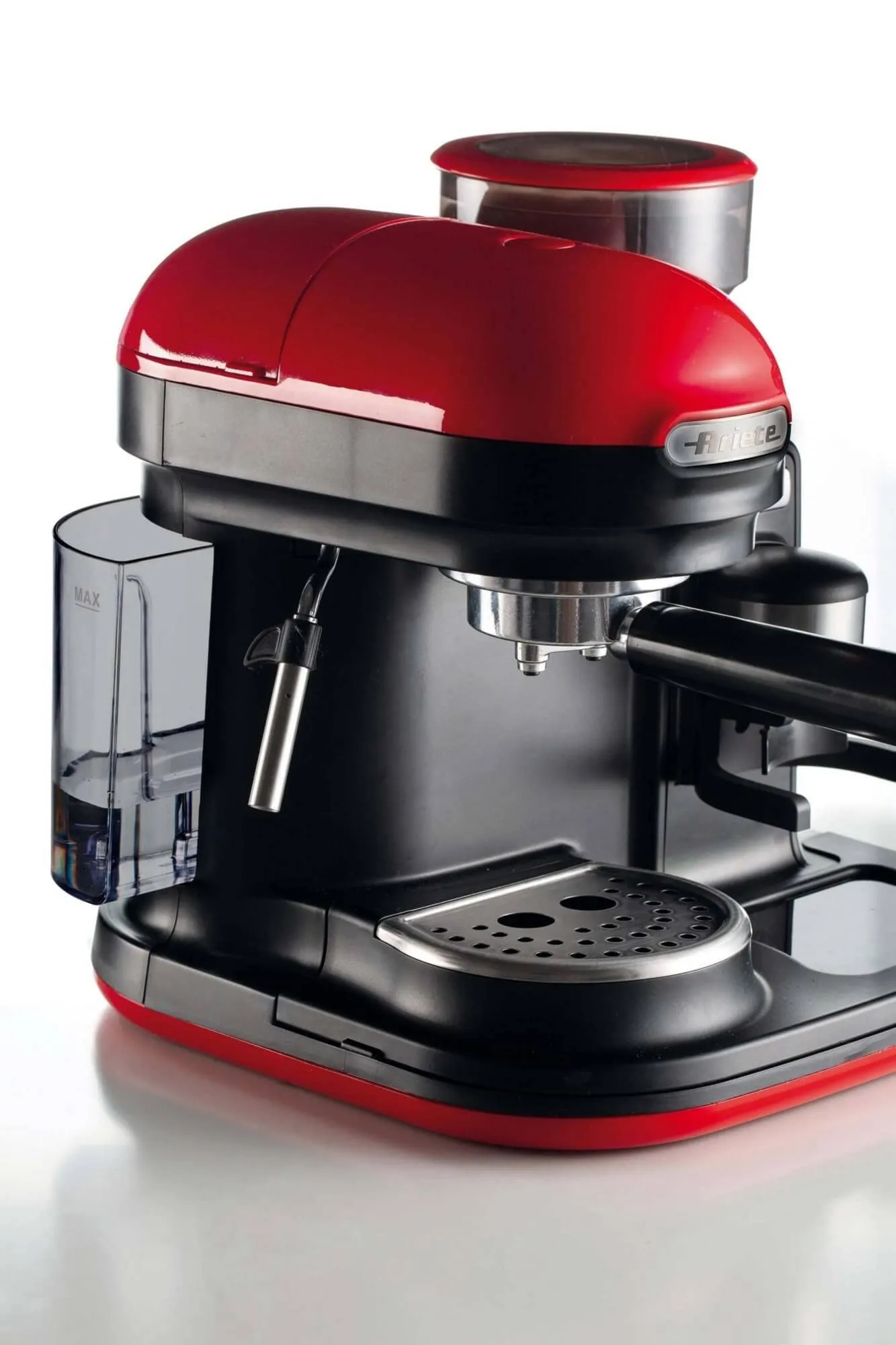 Ariete 1318 Macchina da Caffè con Macinacaffè, Montalatte, 15 bar, 1080 Watt, 0,8 Litri, Rosso - immagine 7