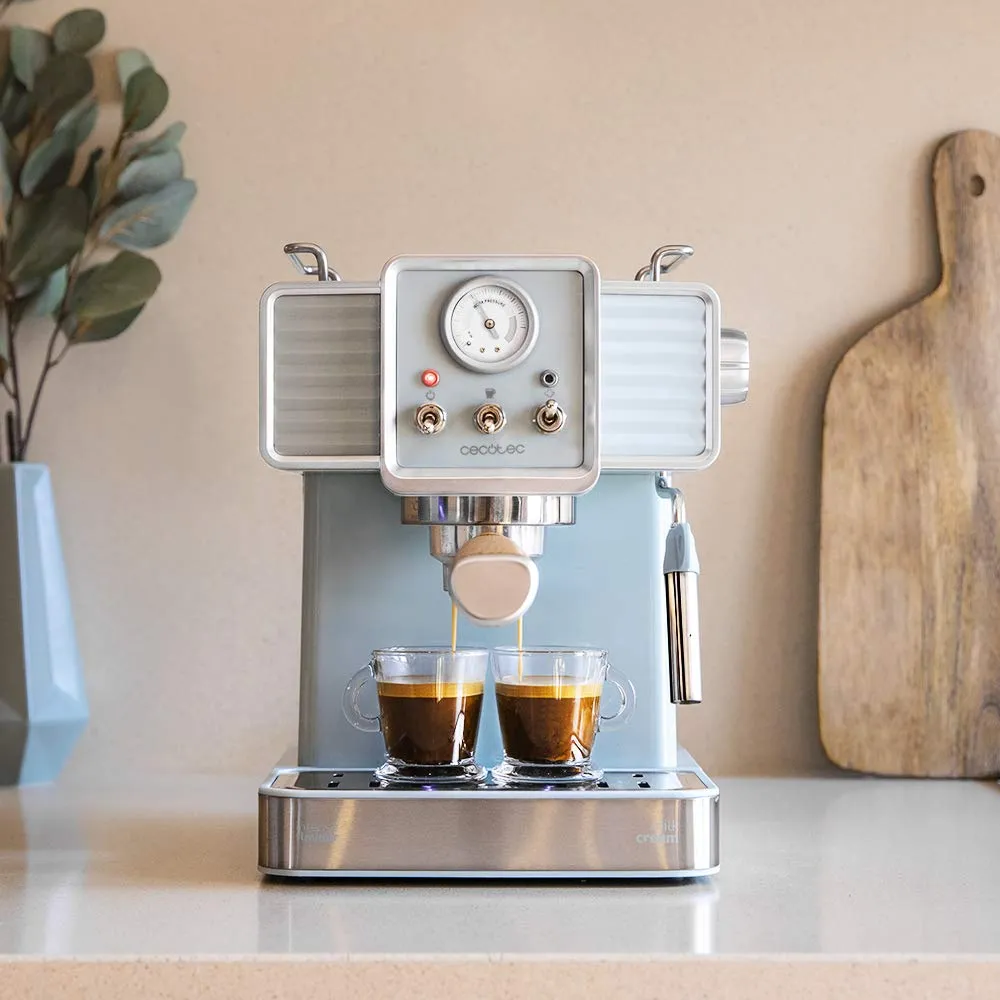 Cecotec Power Espresso 20 Macchina da Caffè Espresso e Cappuccino, 1350W, 20 Bar, Thermoblock, 1.5L, Design Vintage - immagine 5
