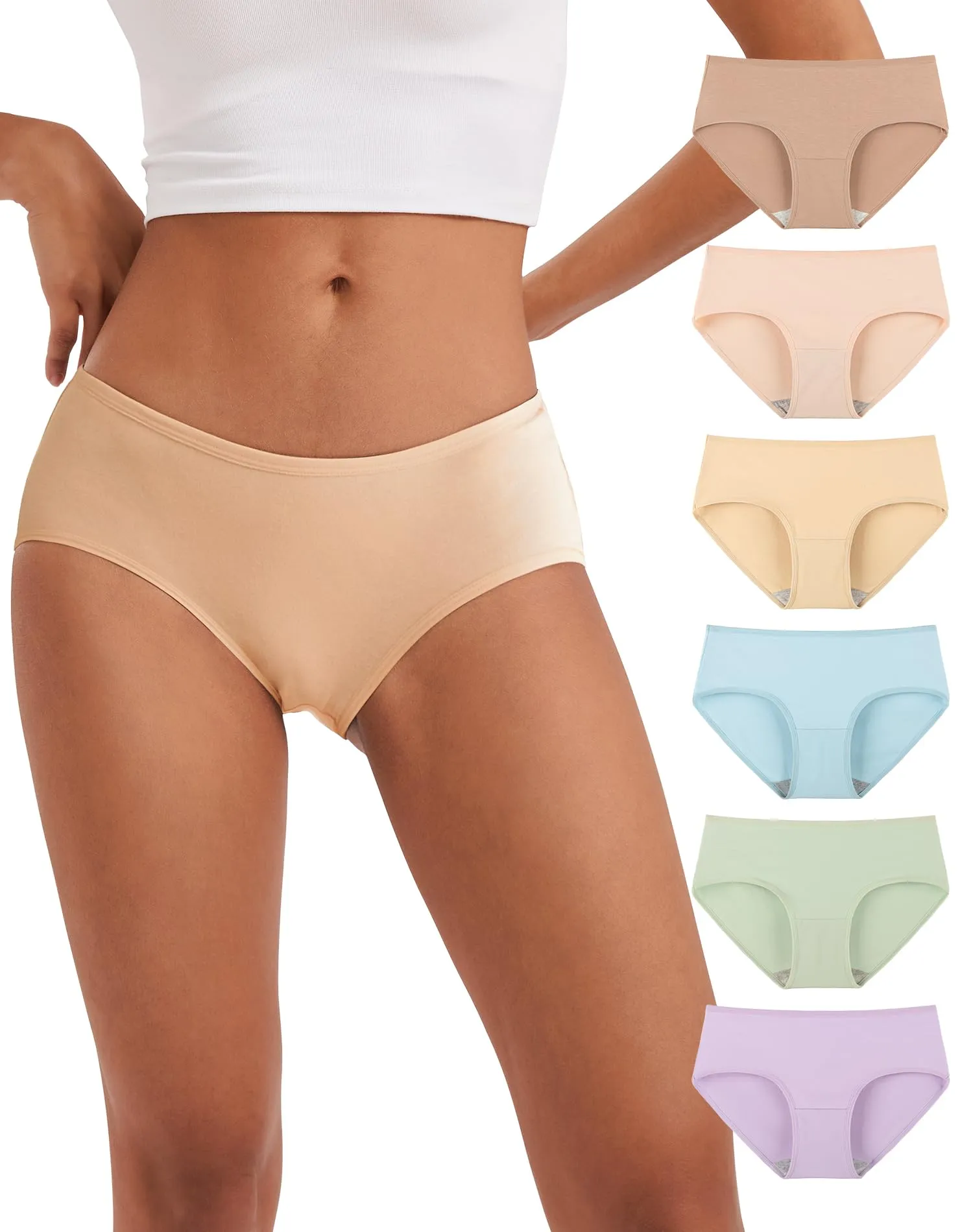 INNERSY Mutande Donna in Cotone, Pacco da 6, M-EU 40, Colore Brillante - immagine 1