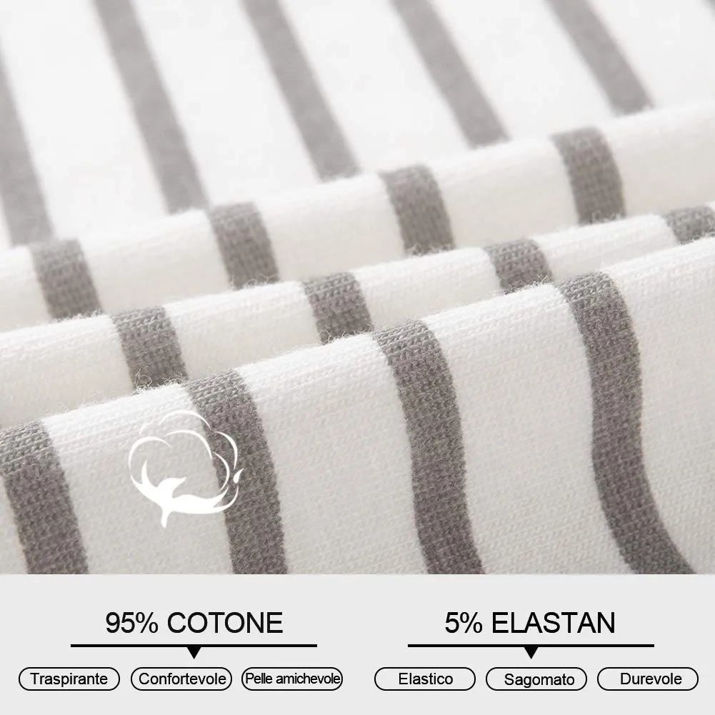 INNERSY Slip Donna in Cotone Traspirante a Strisce, Pacco da 6 (XS, Tinta Unita/Strisce) - immagine 4