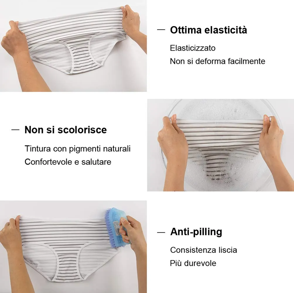 INNERSY Slip Donna in Cotone Traspirante a Strisce, Pacco da 6 (XS, Tinta Unita/Strisce) - immagine 7