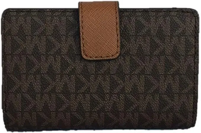 Michael Kors Jet Set Viaggio Saffiano Leather Bifold Zip Coin Wallet, Brown, Medium - immagine 2