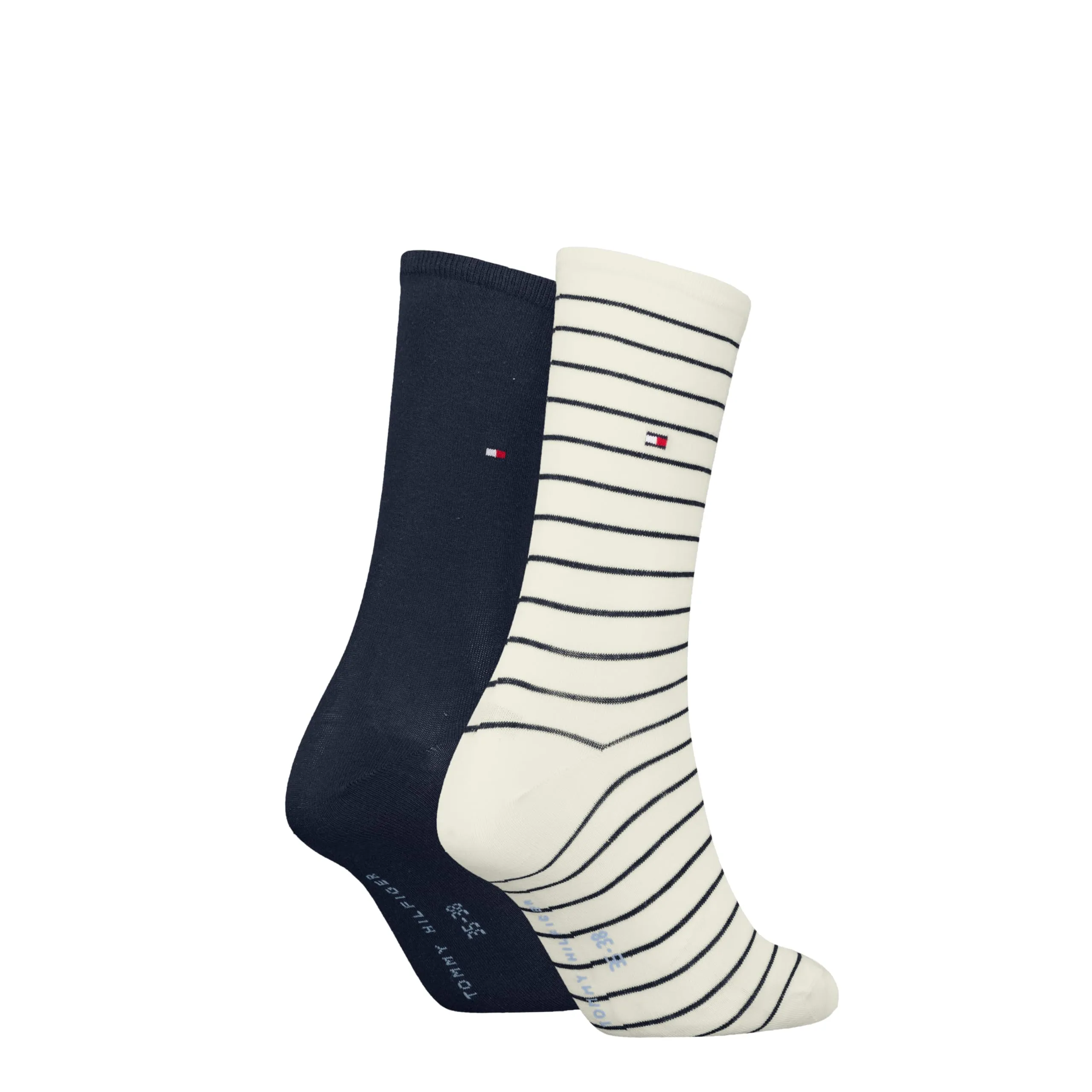 Tommy Hilfiger Classic Calzini Donna, Bianco 394, 39-42 (Pacco da 2) - immagine 2