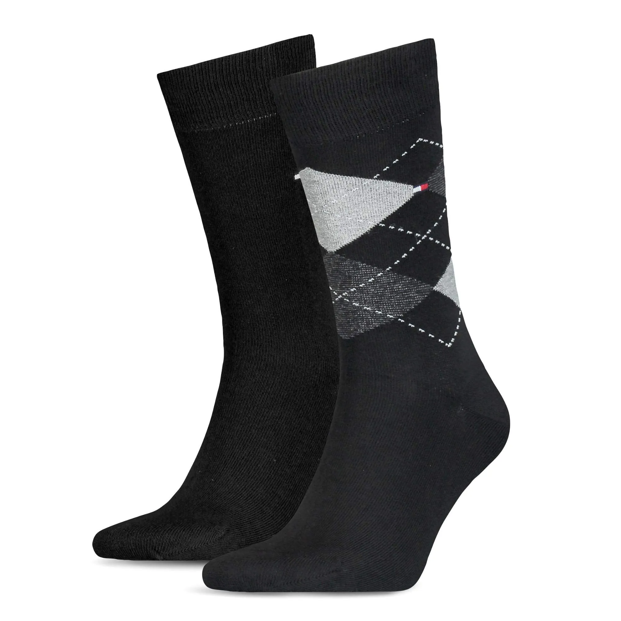 Tommy Hilfiger Classic Calzini Uomo, Nero 495, 47-49 (Pacco da 2) - immagine 1