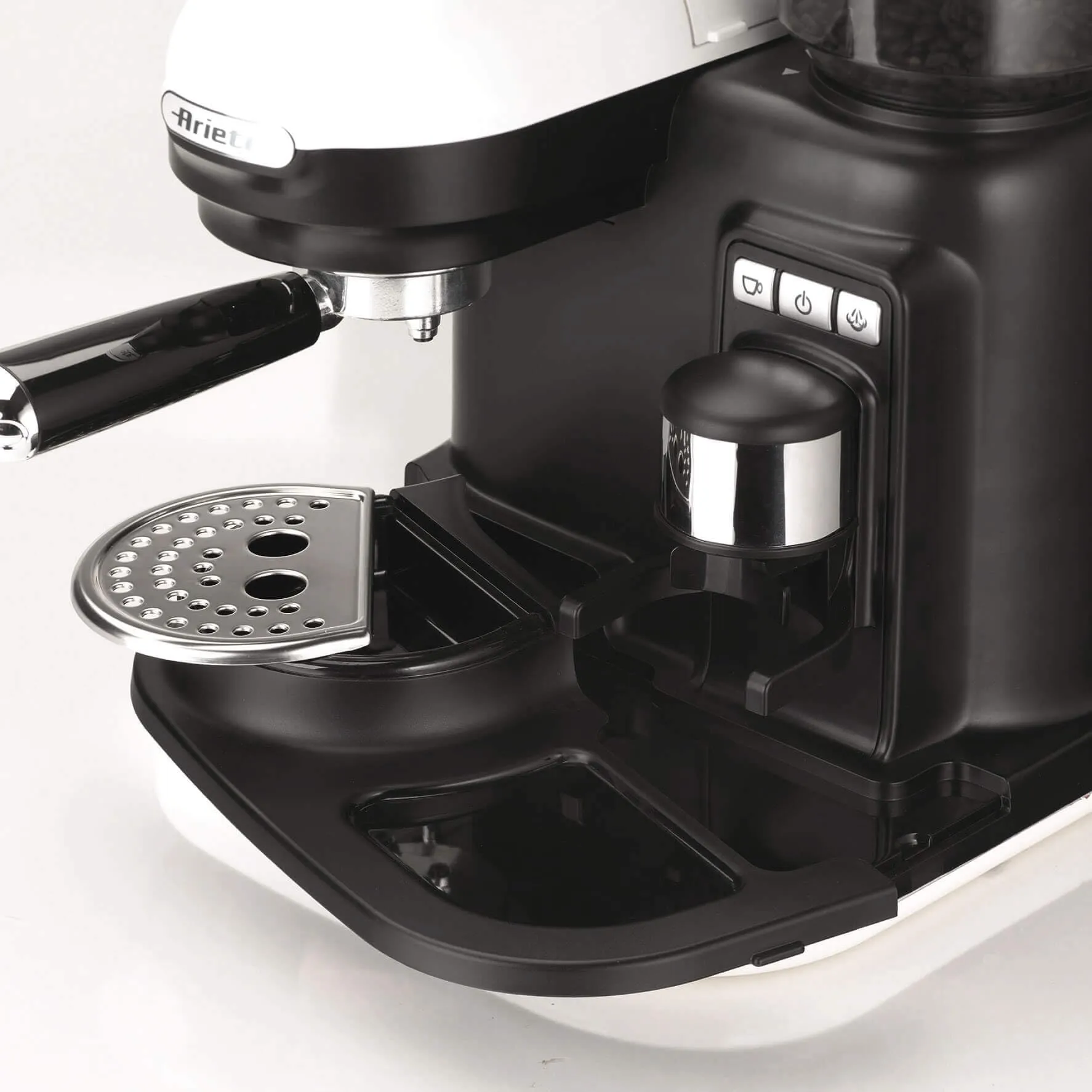 Ariete 1318 Moderna Macchina per Caffè Espresso con Macinacaffè Integrato, 1080 W, 800 cc, Bianco - immagine 3