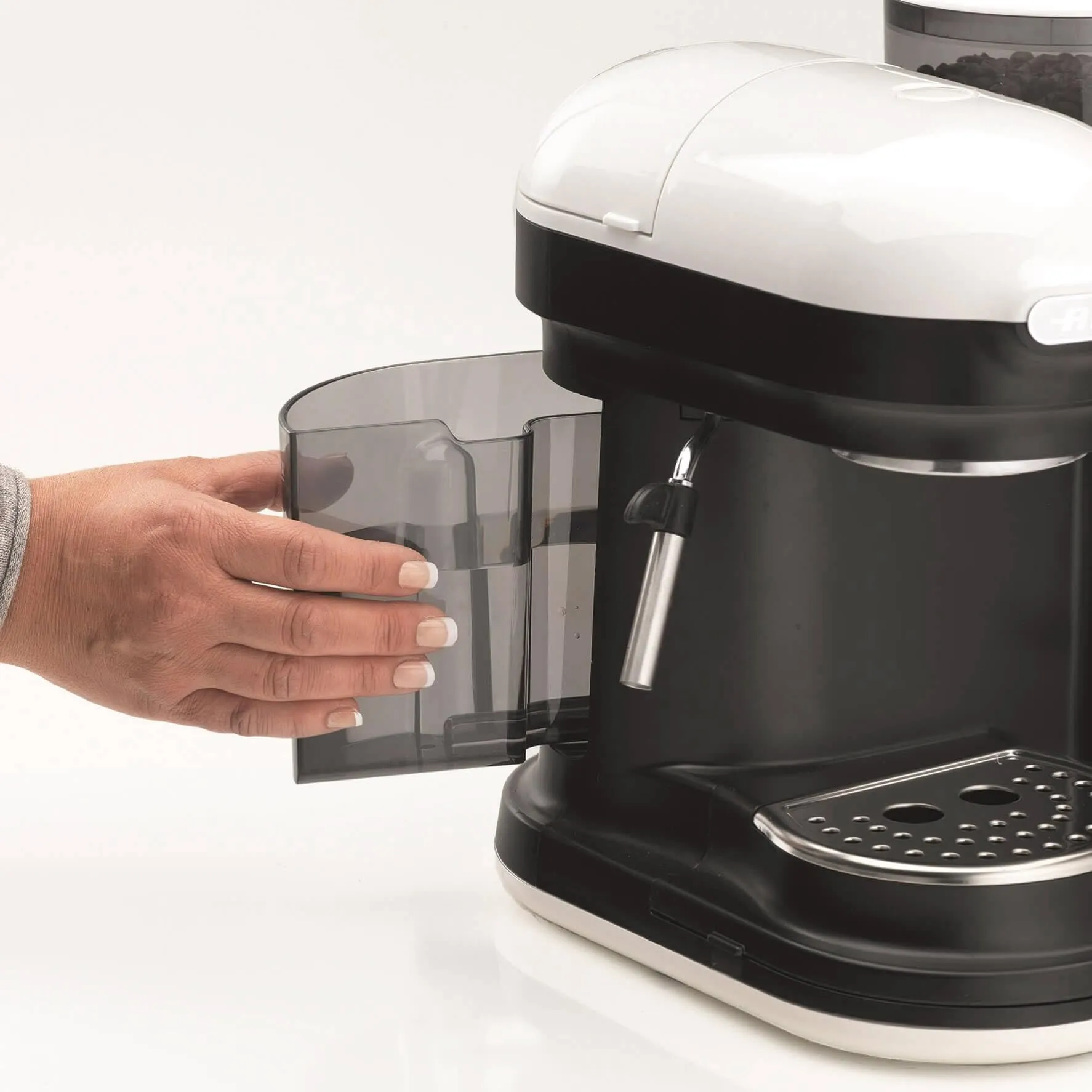 Ariete 1318 Moderna Macchina per Caffè Espresso con Macinacaffè Integrato, 1080 W, 800 cc, Bianco - immagine 6