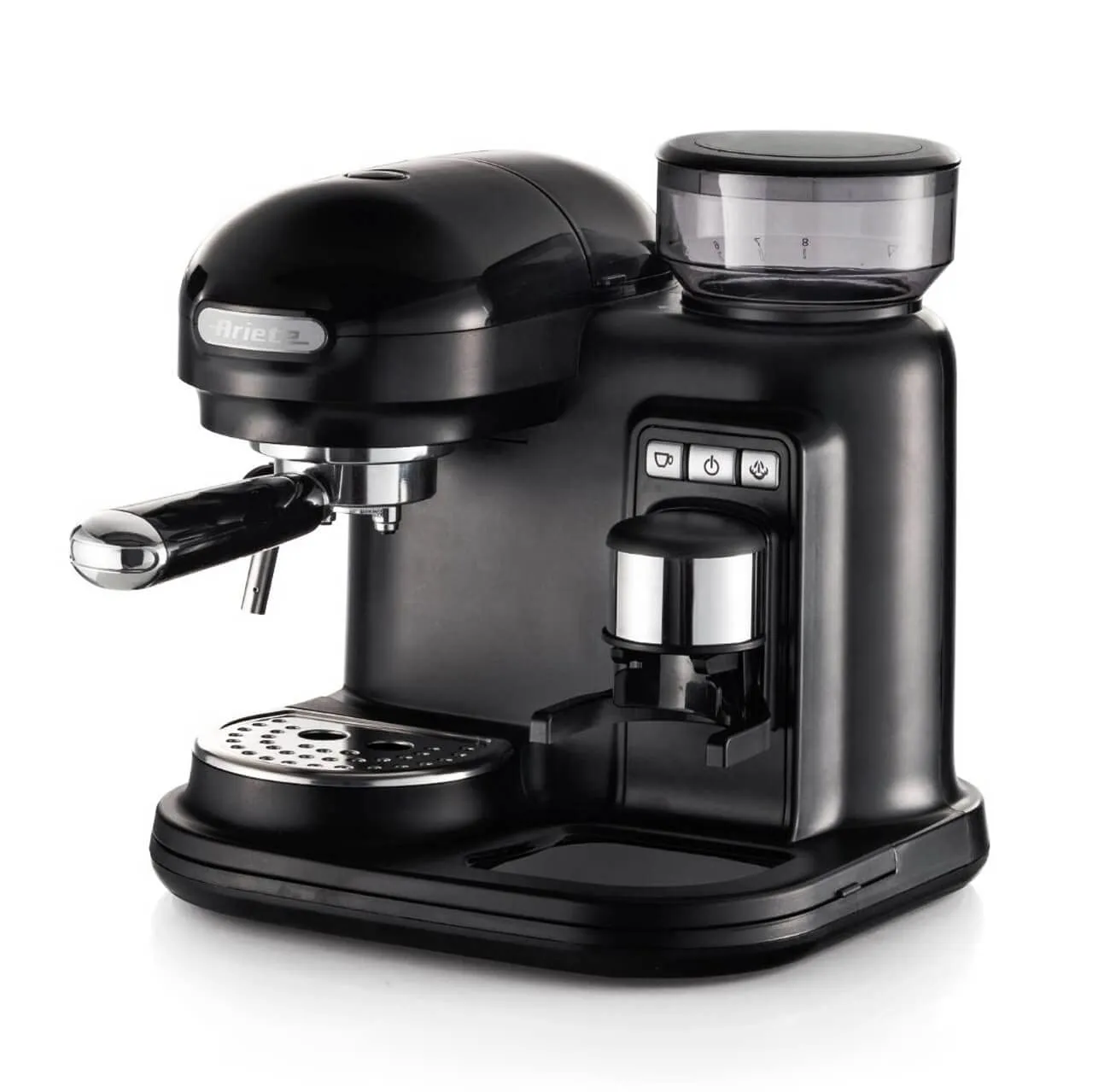 Ariete 1318 Macchina da Caffè Espresso con Macinacaffè Integrato, Cappuccinatore, 1080W, Nero - immagine 1