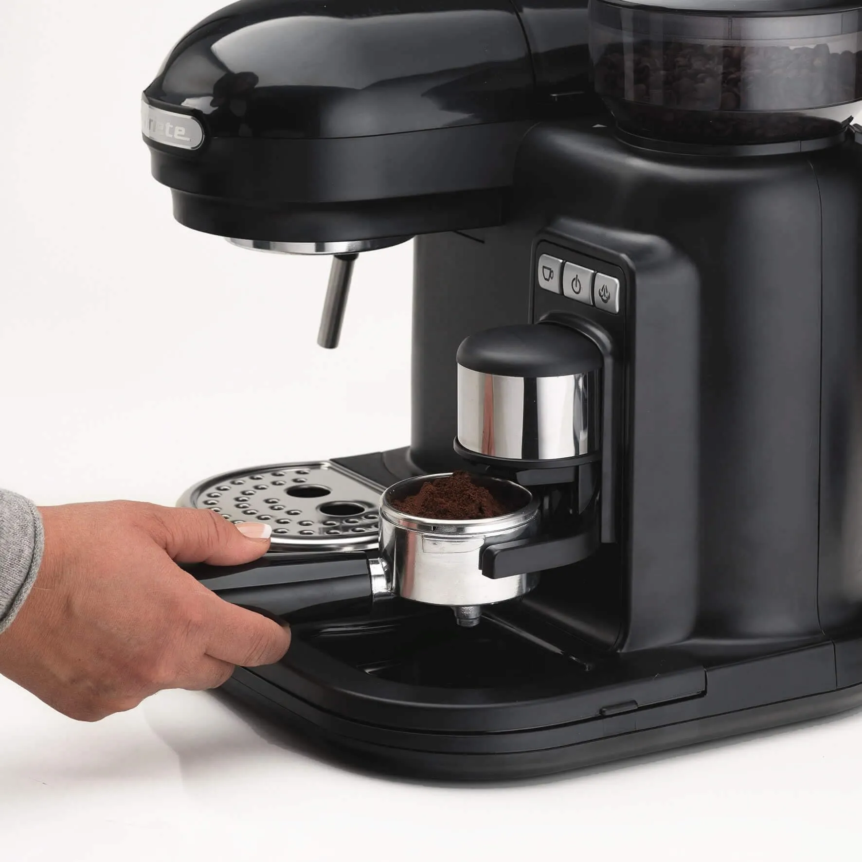 Ariete 1318 Macchina da Caffè Espresso con Macinacaffè Integrato, Cappuccinatore, 1080W, Nero - immagine 4
