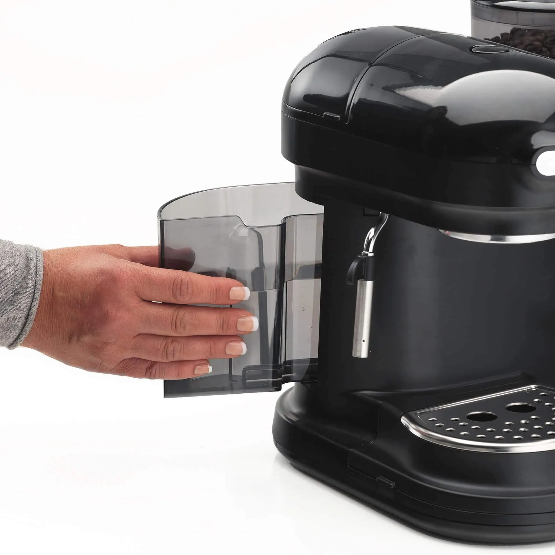 Ariete 1318 Macchina da Caffè Espresso con Macinacaffè Integrato, Cappuccinatore, 1080W, Nero - immagine 5