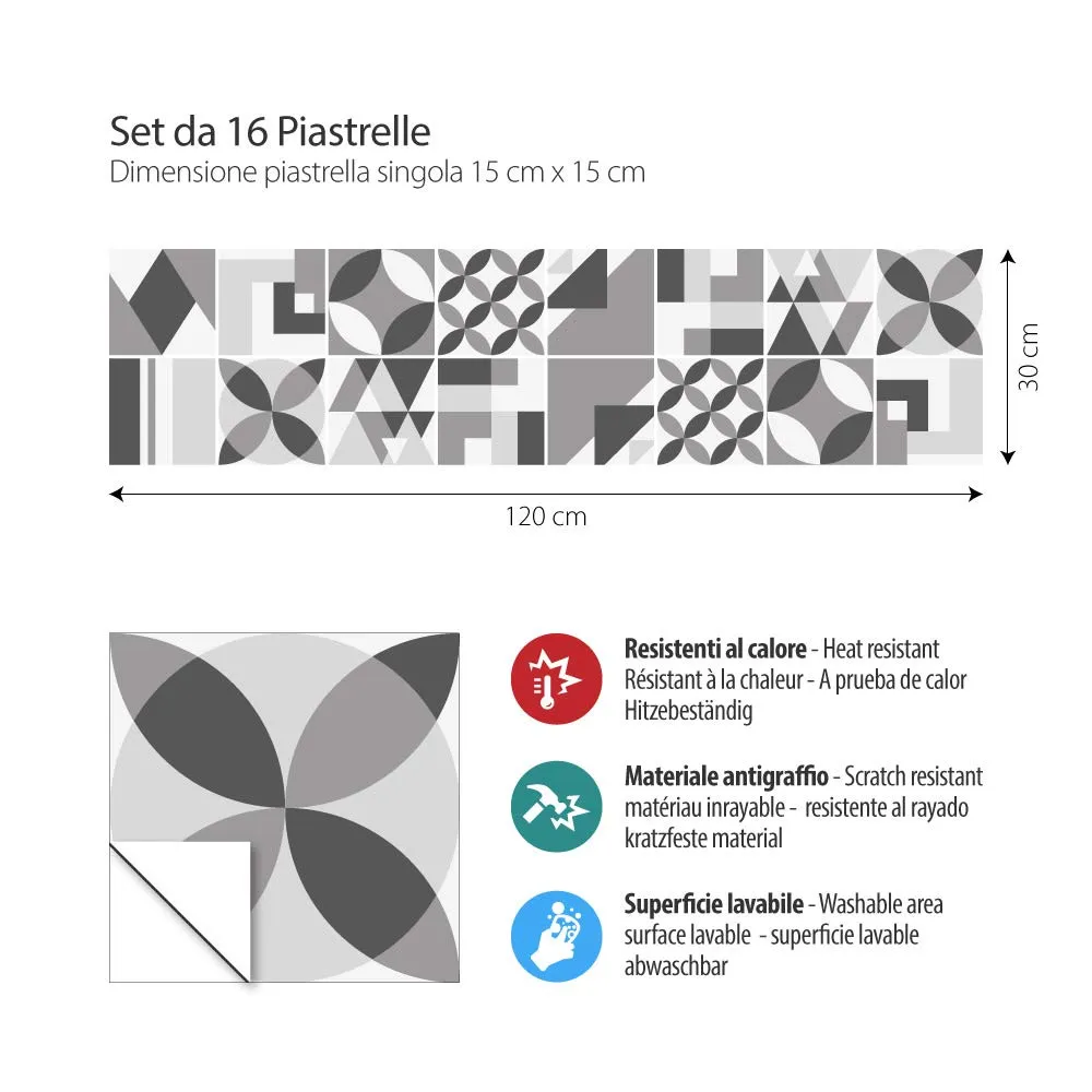 RE-COVERTILES Adesivi Piastrelle in PVC per Cucina e Bagno, 12 Pz 15x15 cm, PS00217 - immagine 3