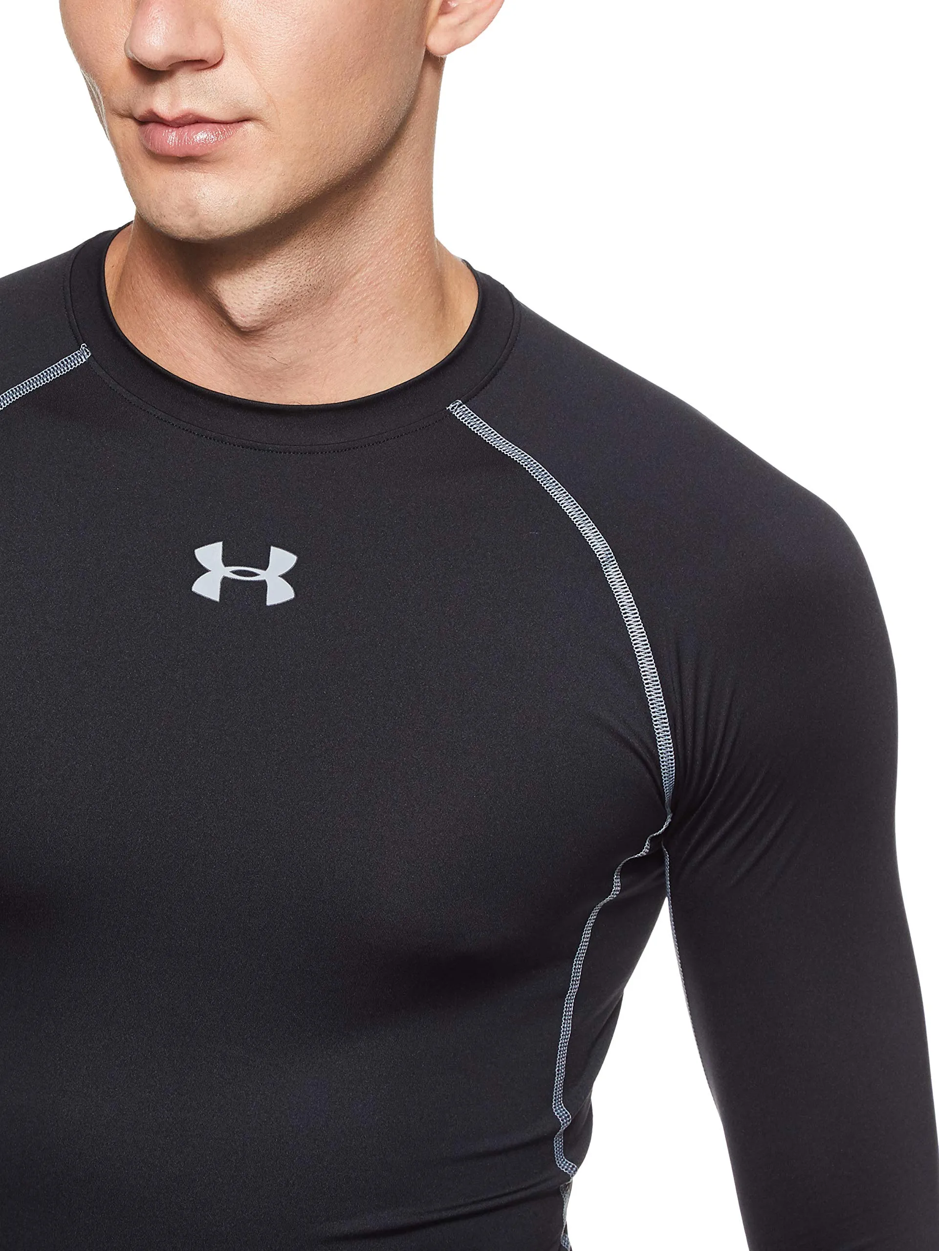 Under Armour UA HG Armour Long Sleeve Men's Shirt - Black/Steel 001, XS - immagine 3