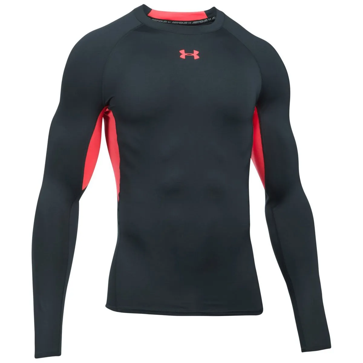 Under Armour UA HG Armour LS Long Sleeve Shirt, Men's, Anthracite/Marathon Red 016, M - immagine 1