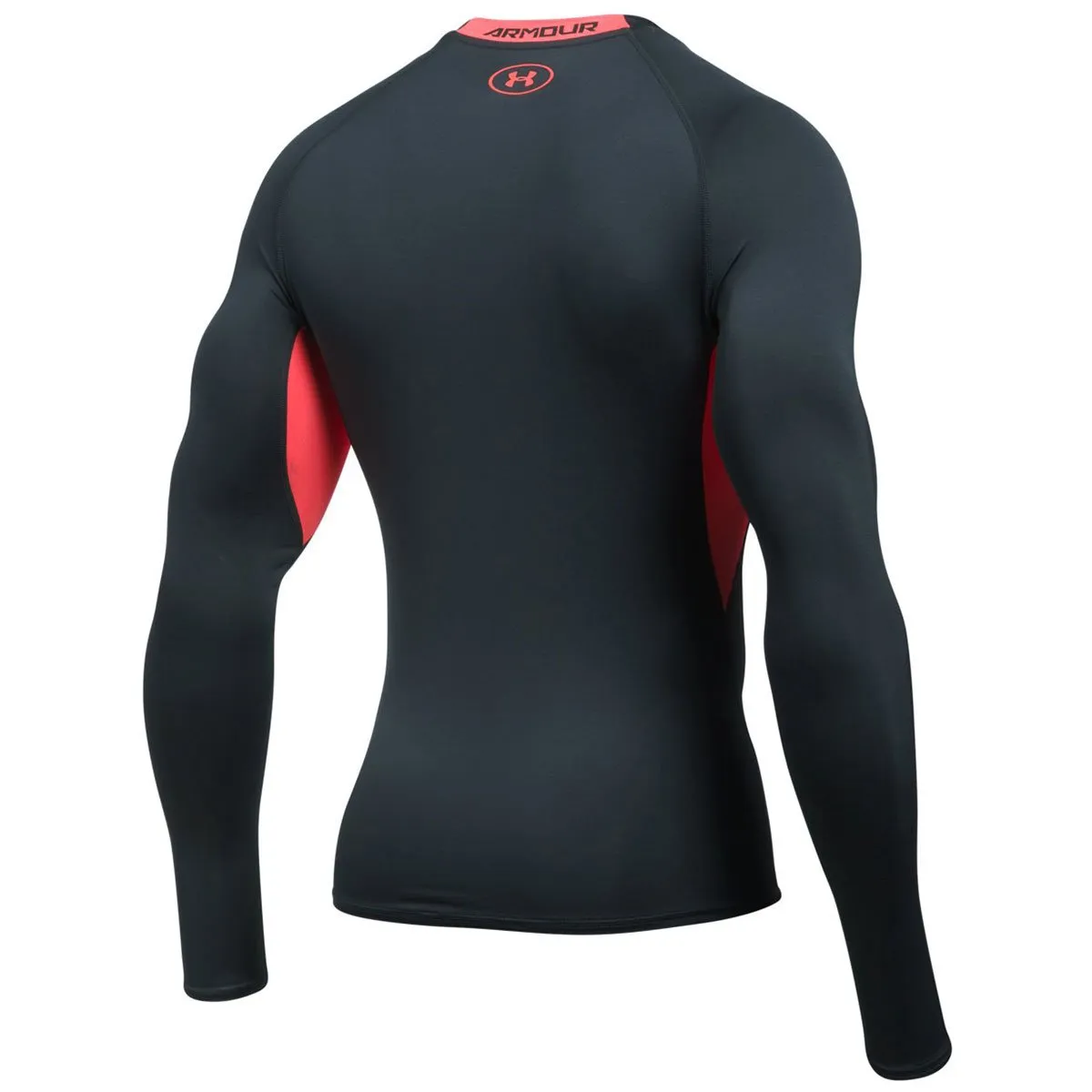 Under Armour UA HG Armour LS Long Sleeve Shirt, Men's, Anthracite/Marathon Red 016, M - immagine 2