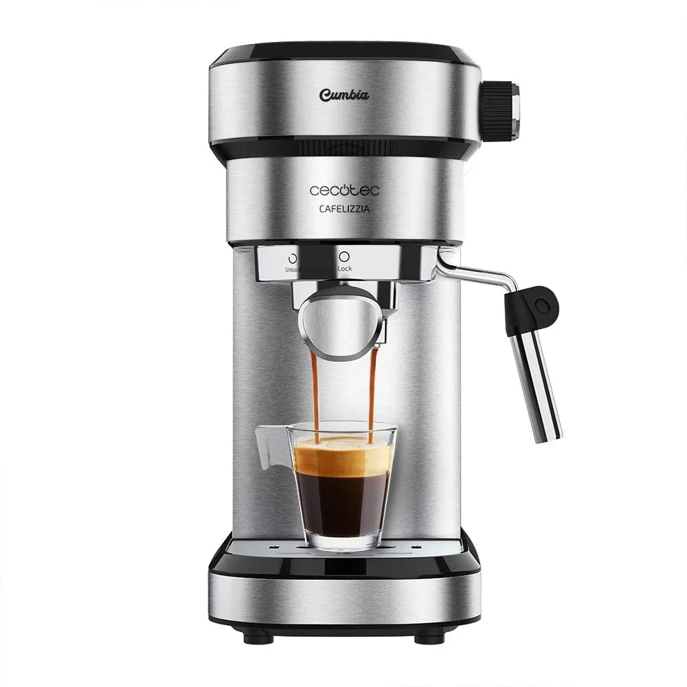 Cecotec Cafelizzia 790 Steel Macchina da caffè espresso e cappuccino, 1350 W, 20 bar, Serbatoio 1,2L - immagine 1