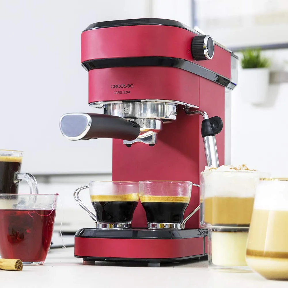 Cecotec Cafelizzia 790 Shiny Macchina da Caffè Espresso e Cappuccino, 1350 W, 20 Bar, Rosso - immagine 6