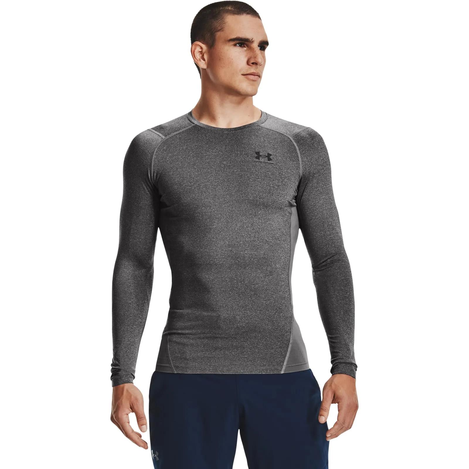 Under Armour UA HG Armour Comp LS, Carbon Heather, M Uomo - immagine 2
