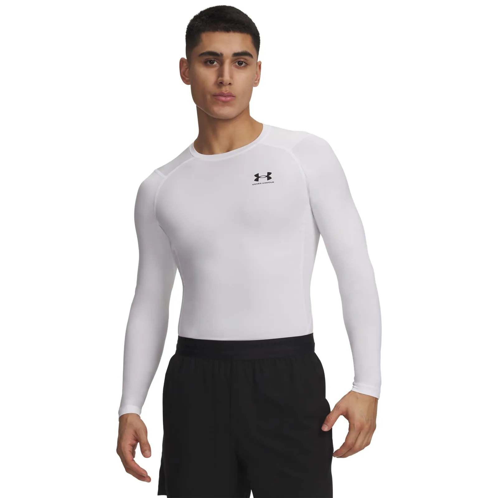 Under Armour UA HG Armour Comp LS Maglietta a maniche lunghe, Bianco, XS Uomo - immagine 2