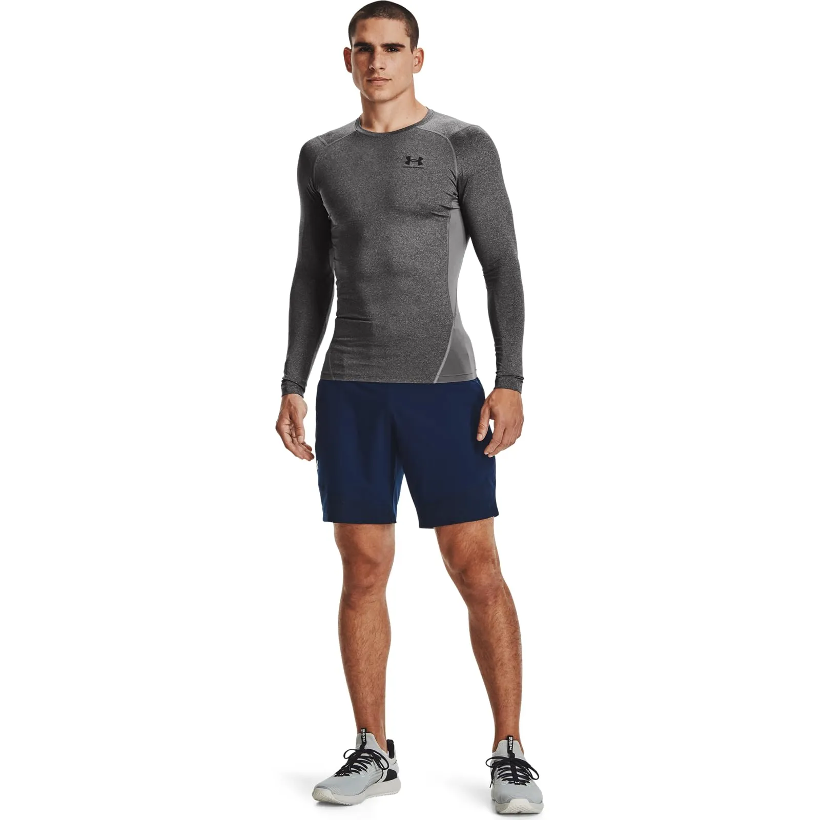 Under Armour UA HG Armour Comp LS, Carbon Heather, Large - immagine 3