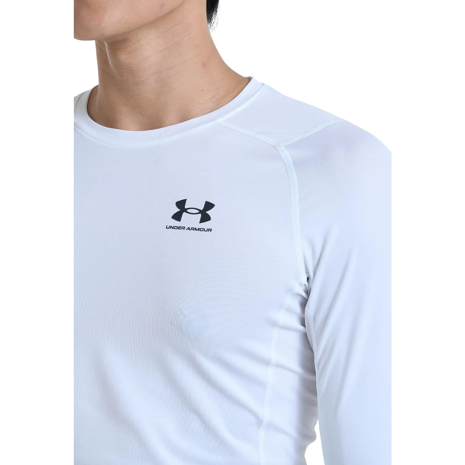 Under Armour UA HG Armour Comp LS Maglietta a maniche lunghe, Bianco, L Uomo - immagine 4