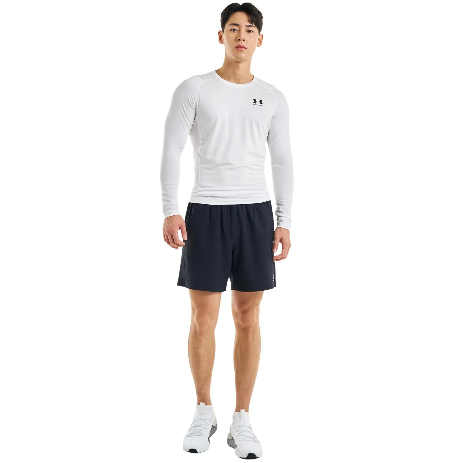 Under Armour UA HG Armour Comp LS Maglietta a maniche lunghe, Bianco, M - immagine 7