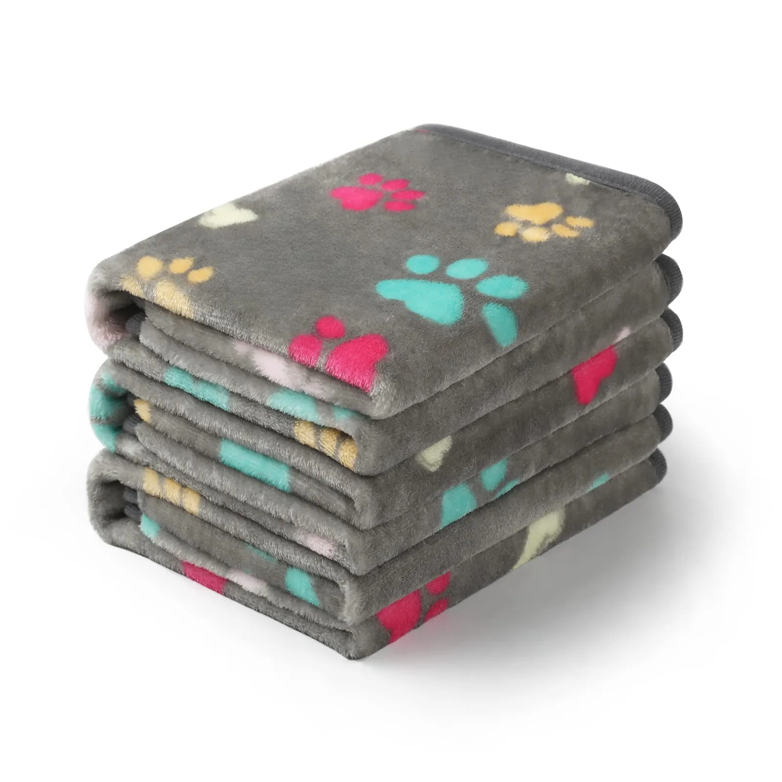 luciphia Coperta per Cane e Gatto in Flanella, Grigio Osso, Small (60 x 40cm), 3 Pezzi - immagine 1