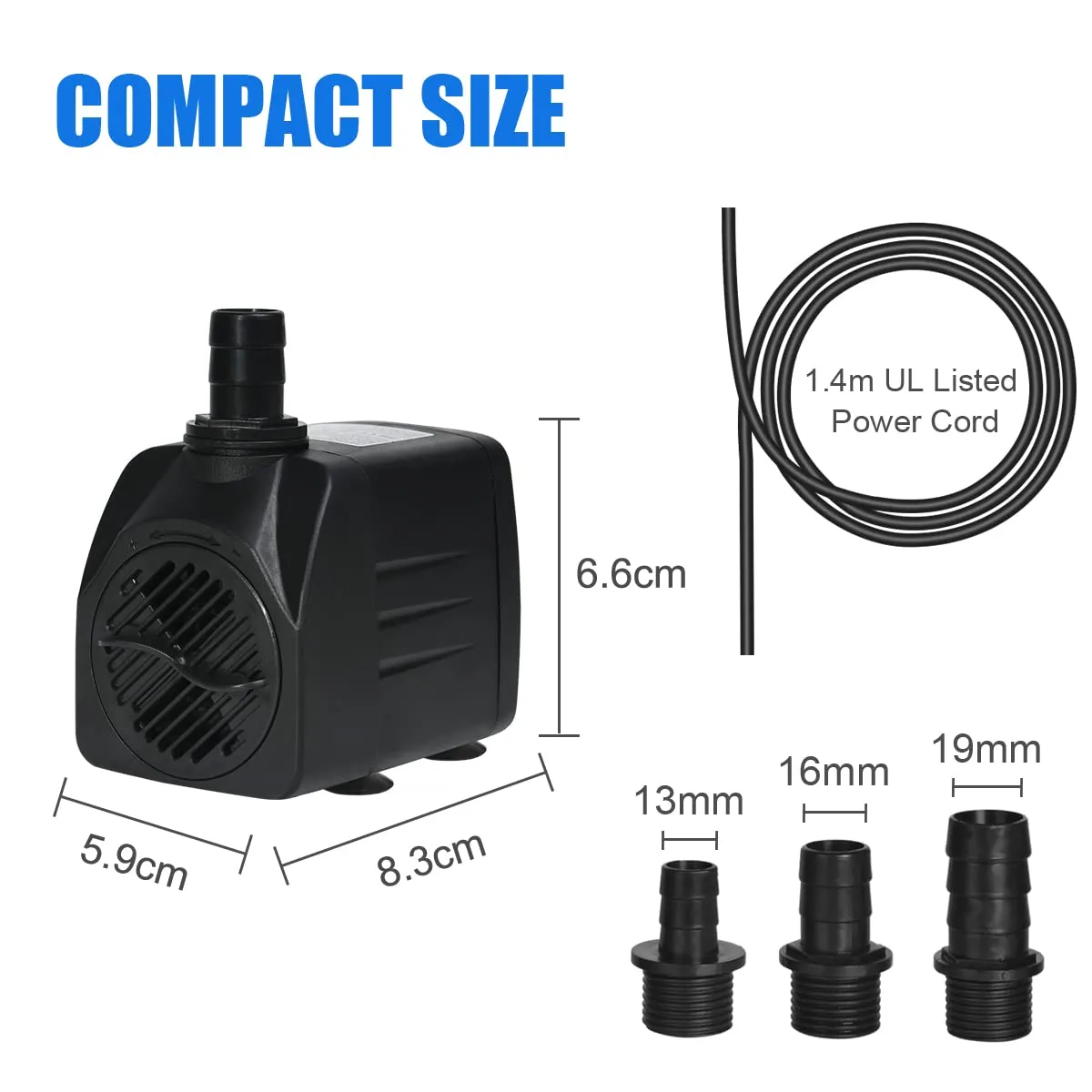 Flintronic Mini Pompa Acqua Sommersa, 25W 1500L/H - immagine 5