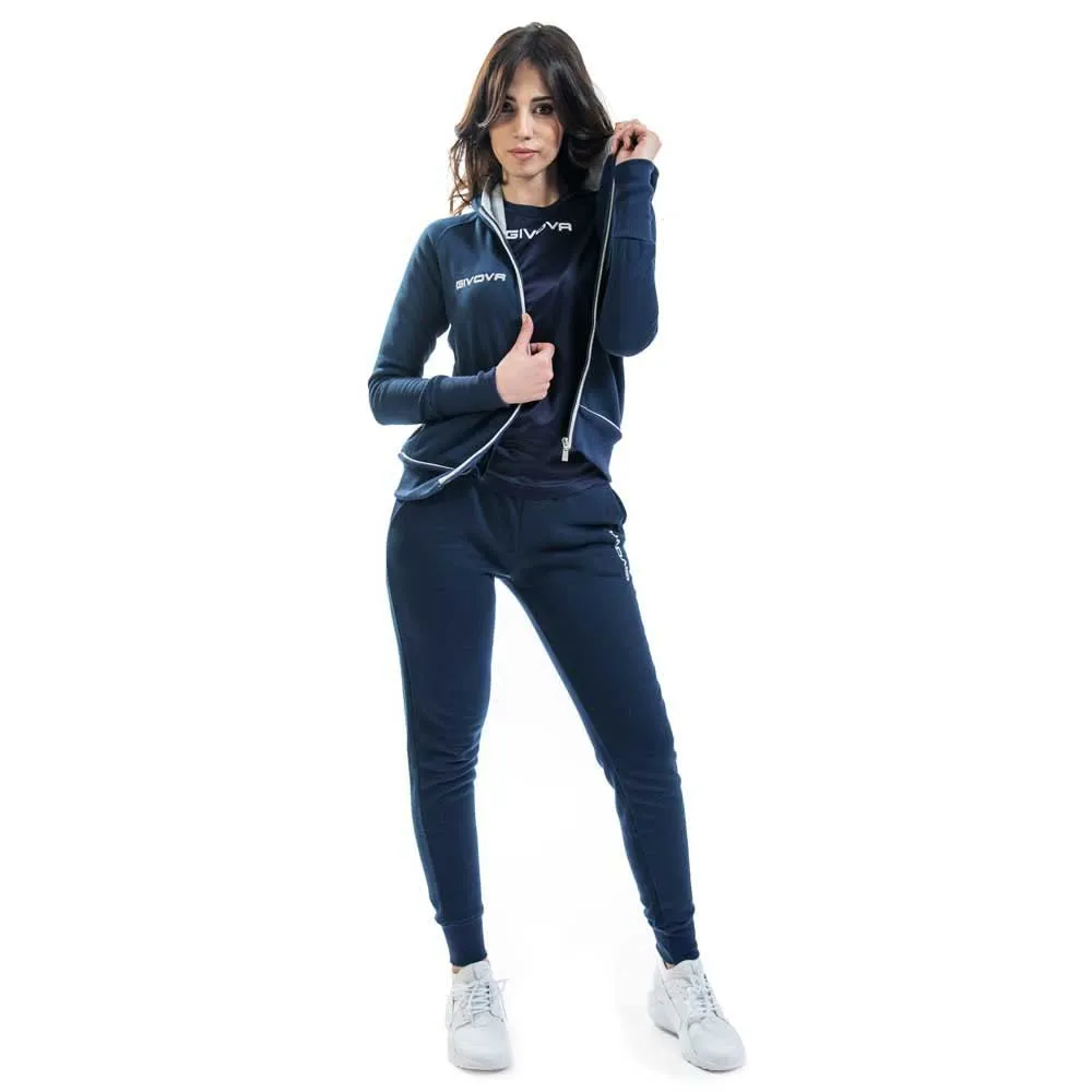givova Tuta King Star Donna Felpa Blu/Grigio Chiaro - immagine 1
