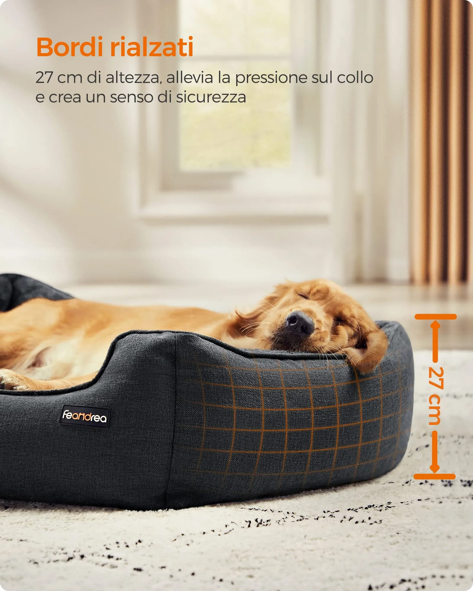 Feandrea Cuccia per Cani, 110 x 75 x 27 cm, Grigio Scuro - immagine 3