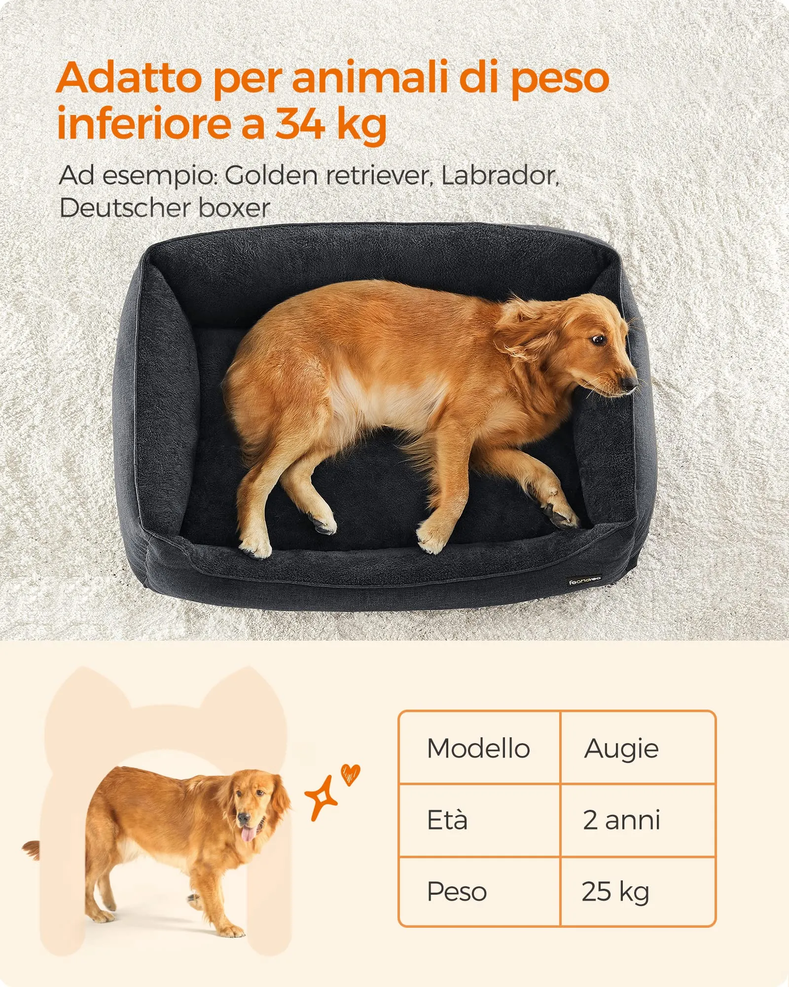 Feandrea Cuccia per Cani, 110 x 75 x 27 cm, Grigio Scuro - immagine 9