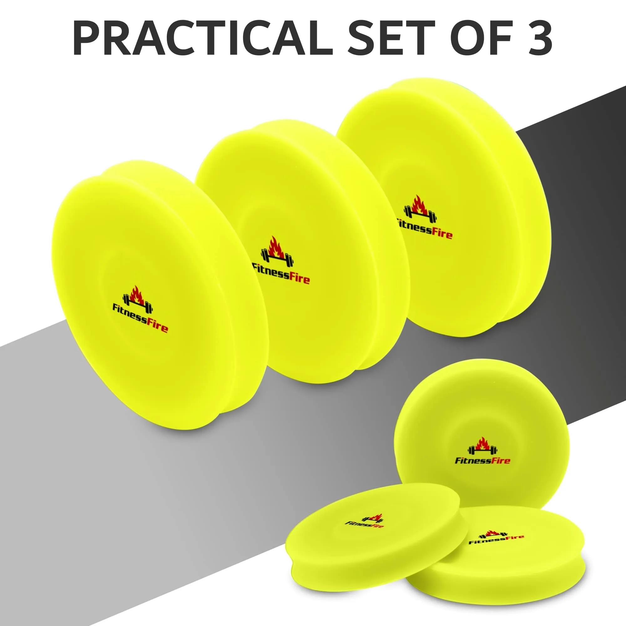 FitnessFire Set di 3 Mini Frisbee (Giallo) - immagine 5