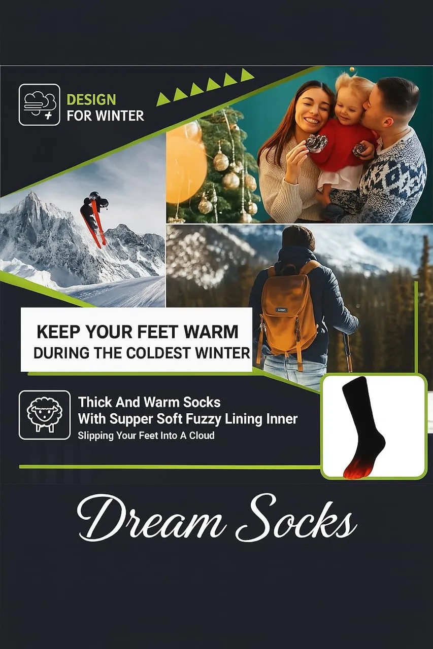 DREAM SOCKS Calze Lunghe Termiche in Pile Invernali da Sci, 41-46, 6 Paia Ass.A - immagine 4