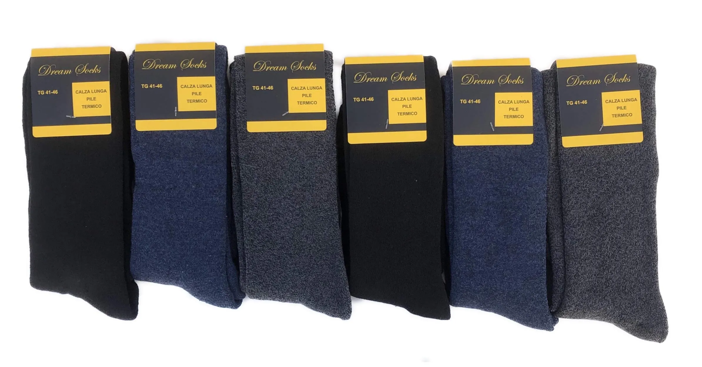 DREAM SOCKS Calze Lunghe Termiche in Pile Invernali da Sci, 41-46, 6 Paia Ass.A - immagine 6