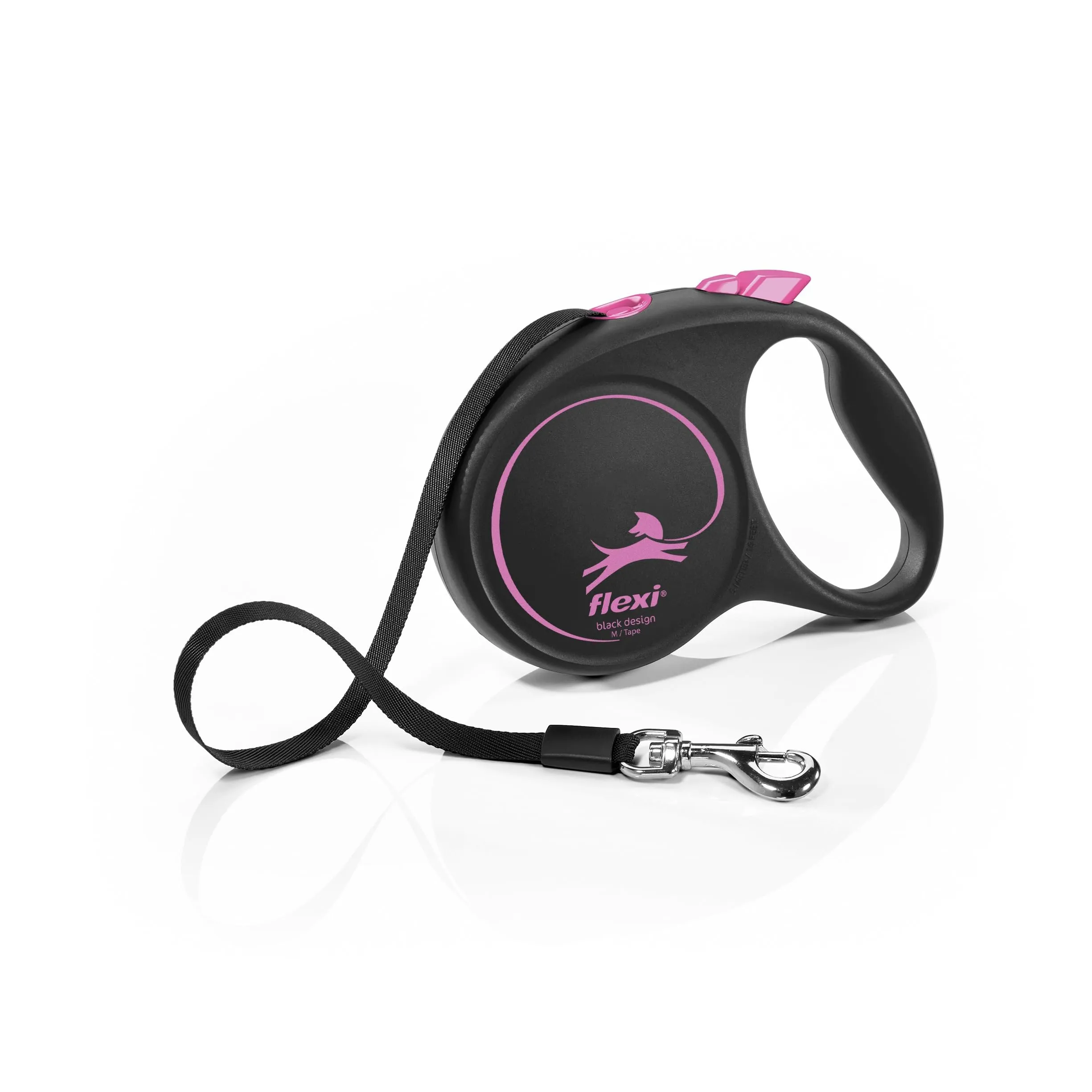 Flexi Nastro Strap Design Retractable Dog Leash, Medium (5m), Pink - immagine 1