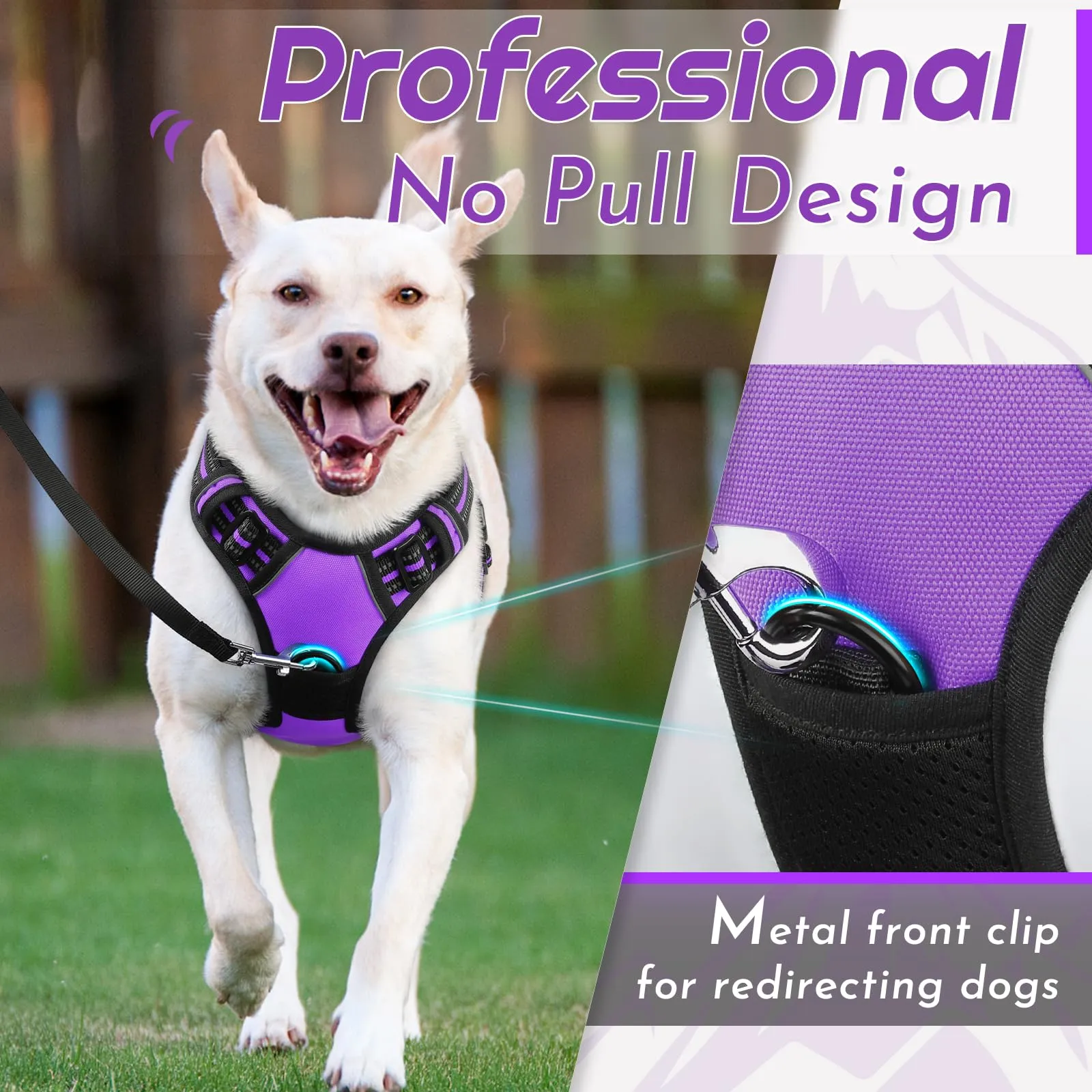 Eagloo Pettorina Cane Anti Tiro, Viola, XL - immagine 3