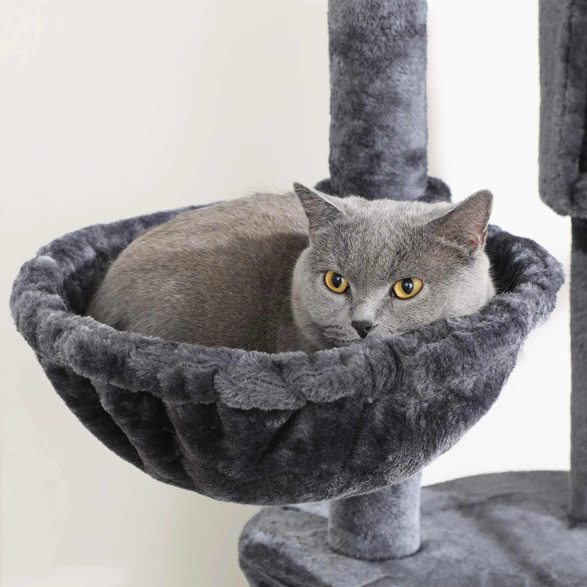 Feandrea Albero per Gatti da Soffitto, 2,4-2,6 m, Grigio Fumo PCT110G01 - immagine 4