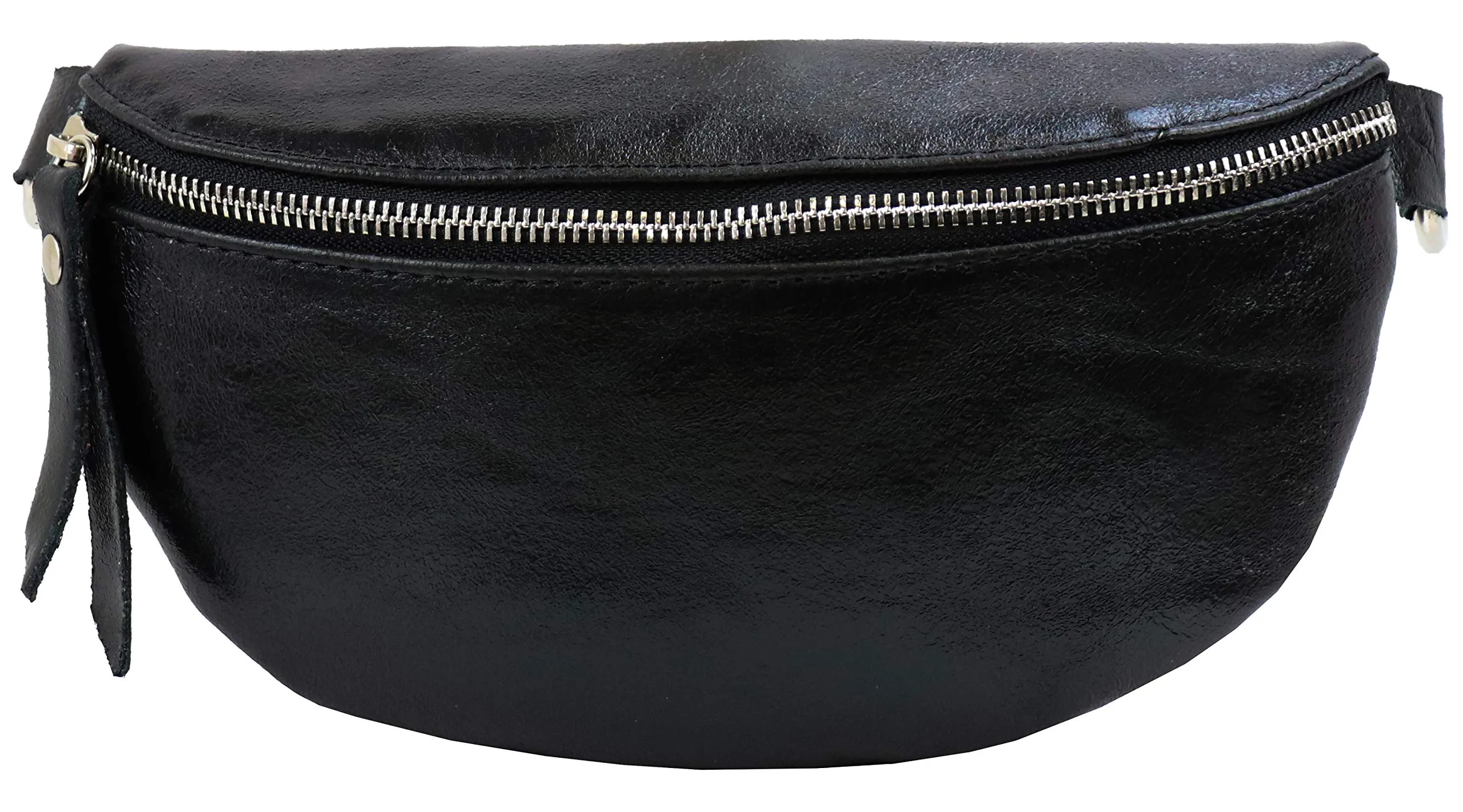 SH Leder AVA G292 Marsupio in vera pelle, nero metallizzato, 23 x 12,50 x 7 cm - immagine 2