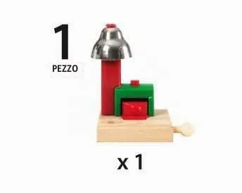 BRIO World Segnale Magnetico con Campana Accessorio Ferrovia in Legno - immagine 3