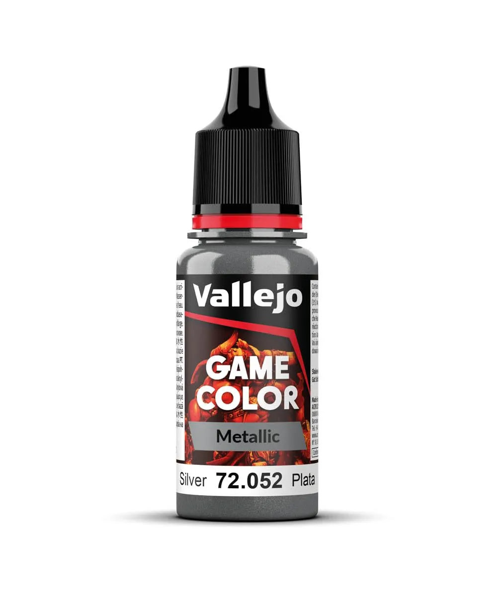 Vallejo Game Color Acrylic Paint Silver, 18 ml - immagine 1
