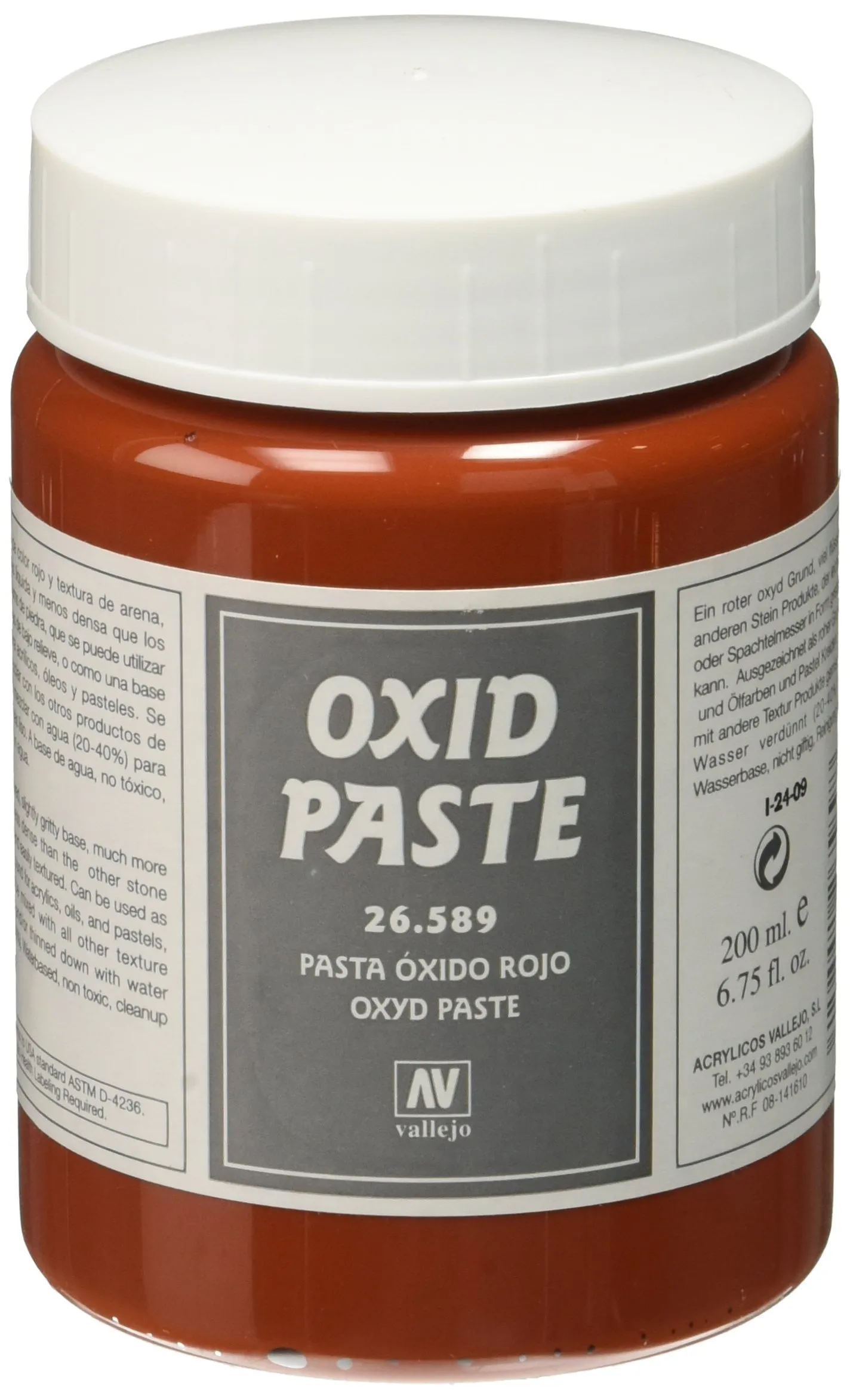 Vallejo Diorama Stucco da Parete, Rosso (Red Oxide Paste), 200 ml - immagine 1