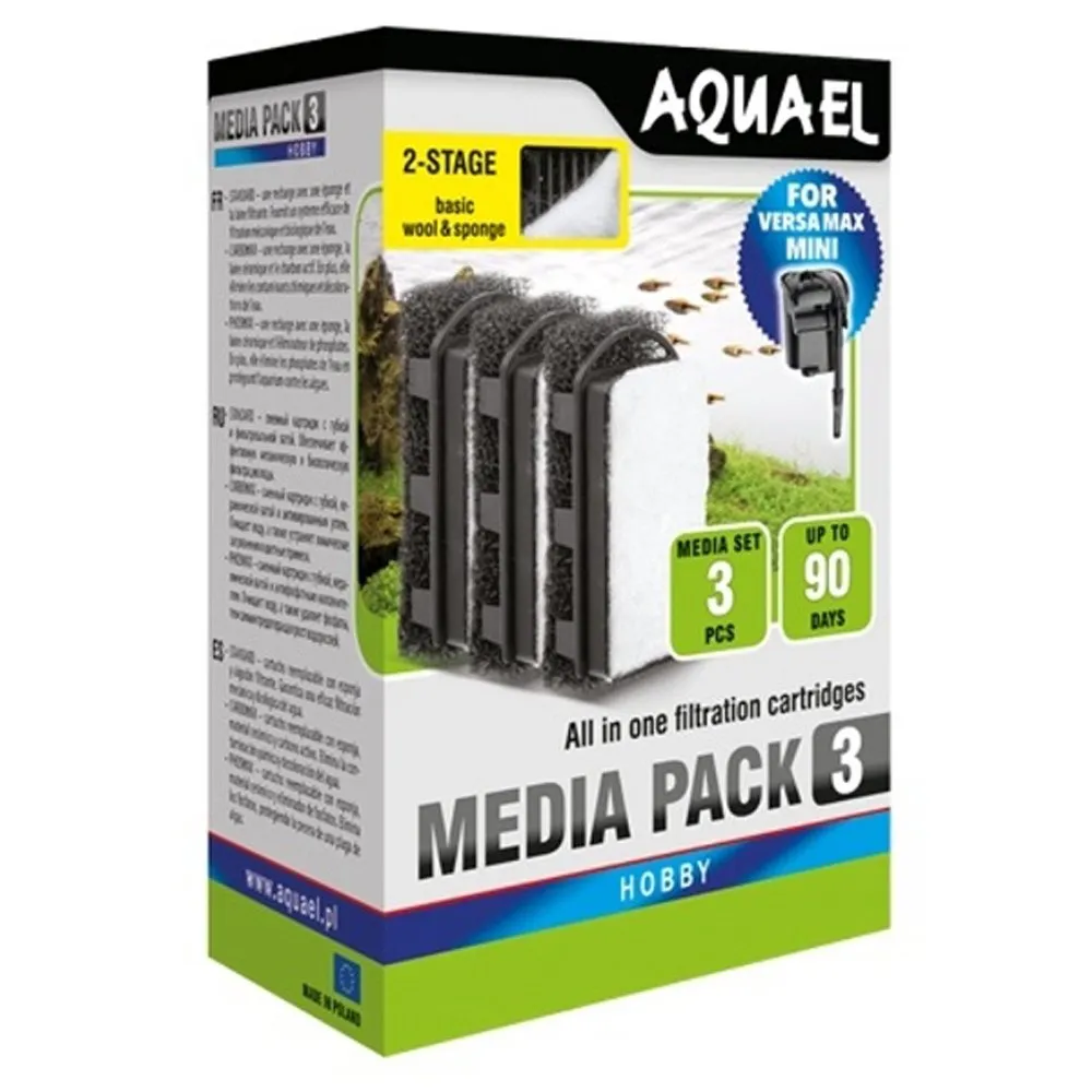 Aquael Espuma para Filtro Versamax Mini, 3 Unidades - immagine 1